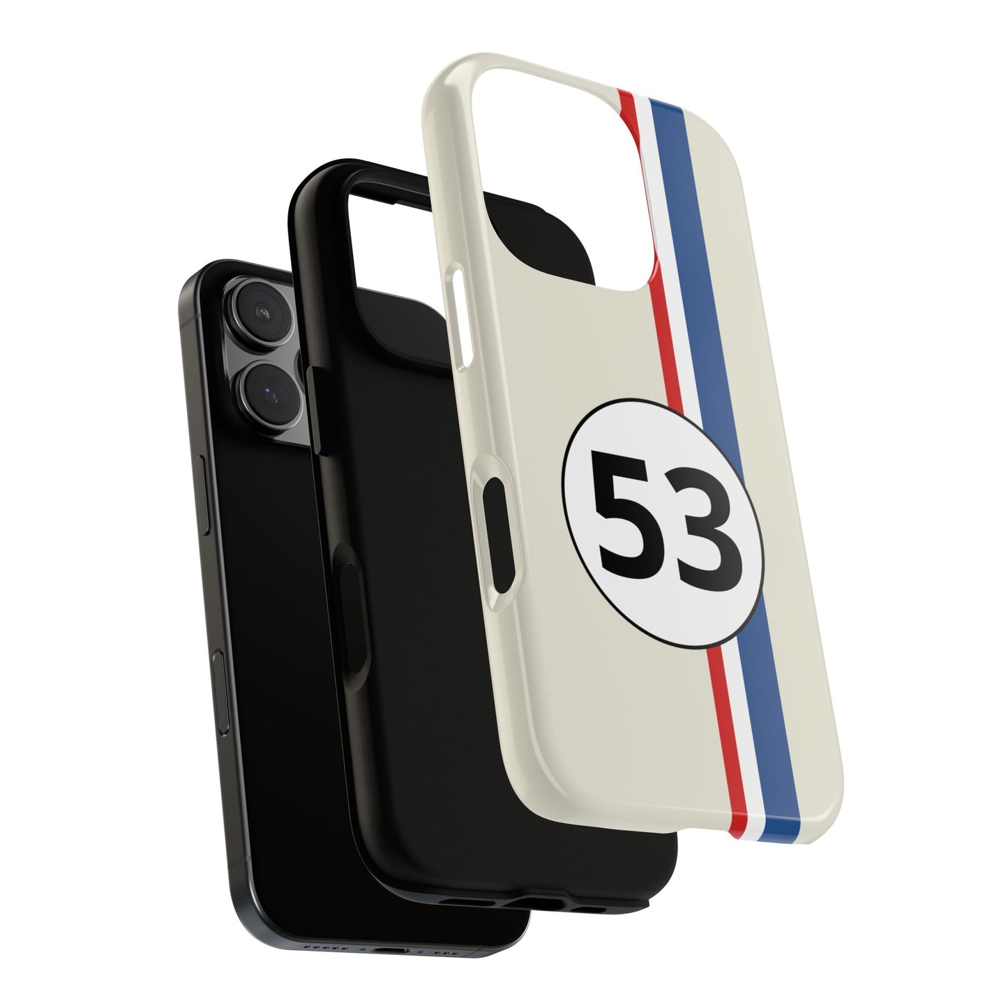 Racing Stripe Personalised Number Tough Phone Case for Apple iPhone, Samsung Galaxy and Google Pixel.