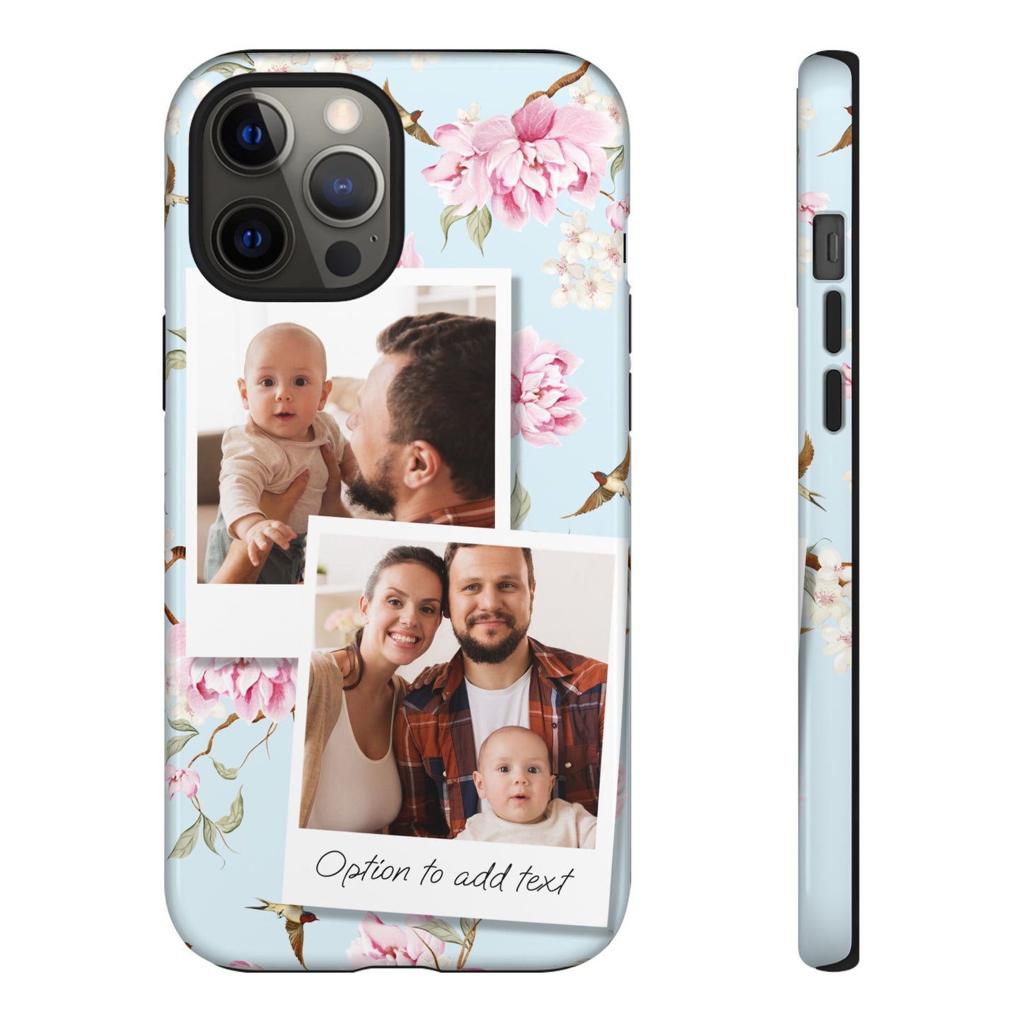 Two image Personalised Floral Photo Collage Tough Case — Personalised Family Phone Case