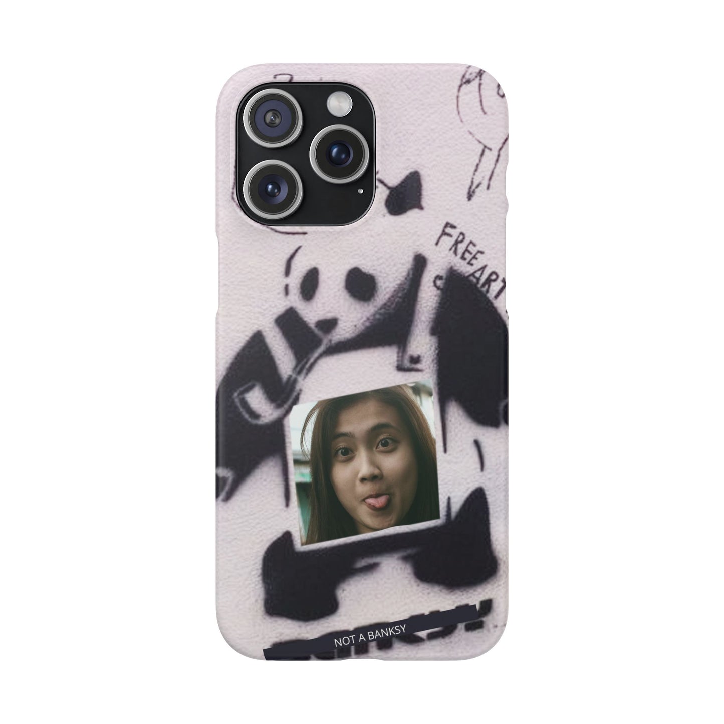 Single Image Personalised Panda Stencil Slim Phone Case for Apple iPhone, Samsung Galaxy and Google Pixel.