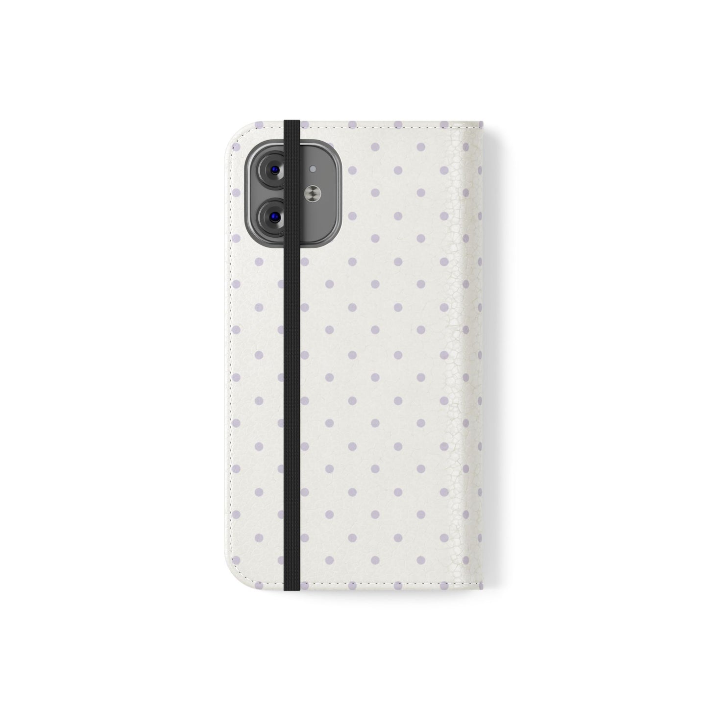 Polka Dot Flip Phone Case — White and Violet Polka Dot Wallet Cover