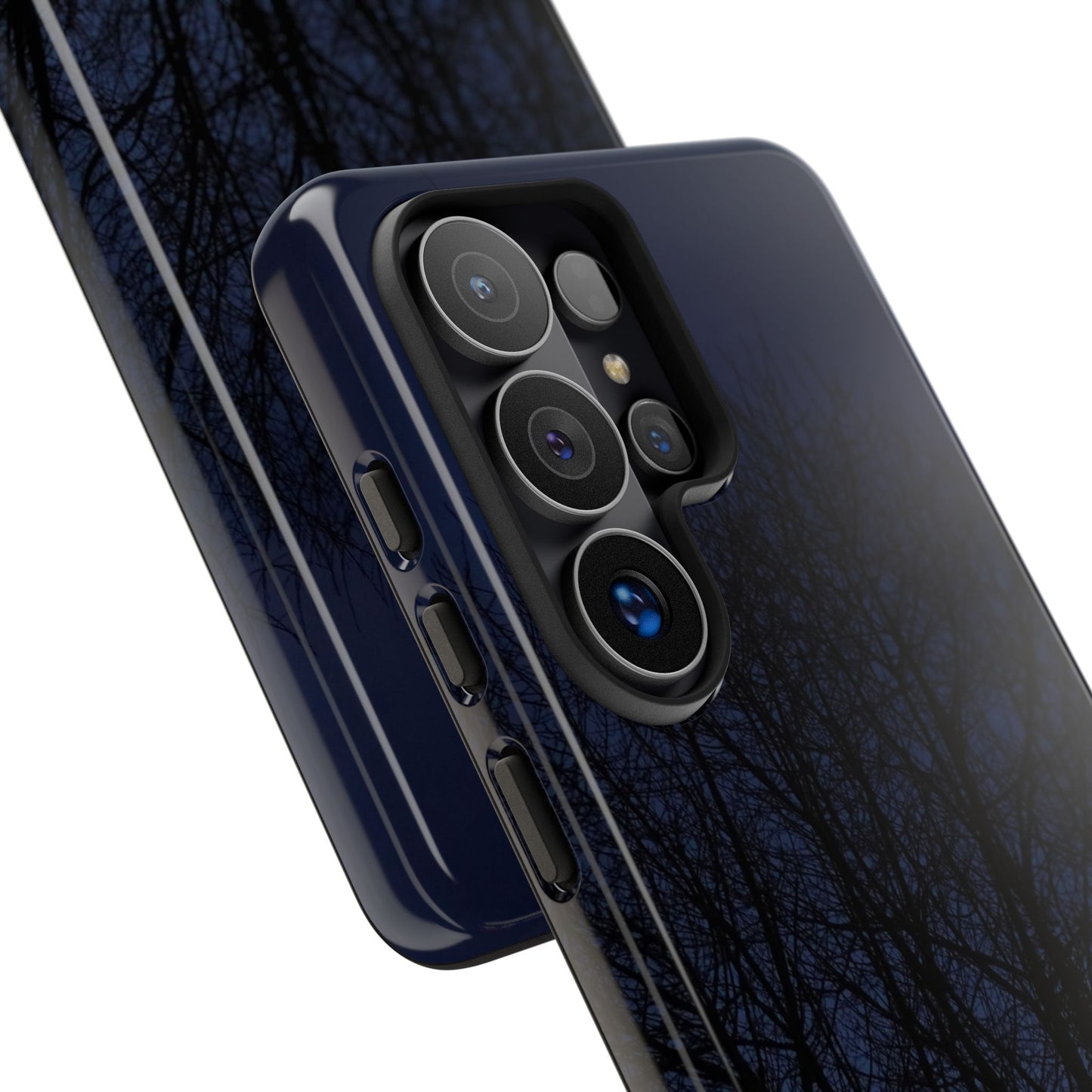 Night Forest Phone Case — Dark Tree Silhouette Protective Tough Case