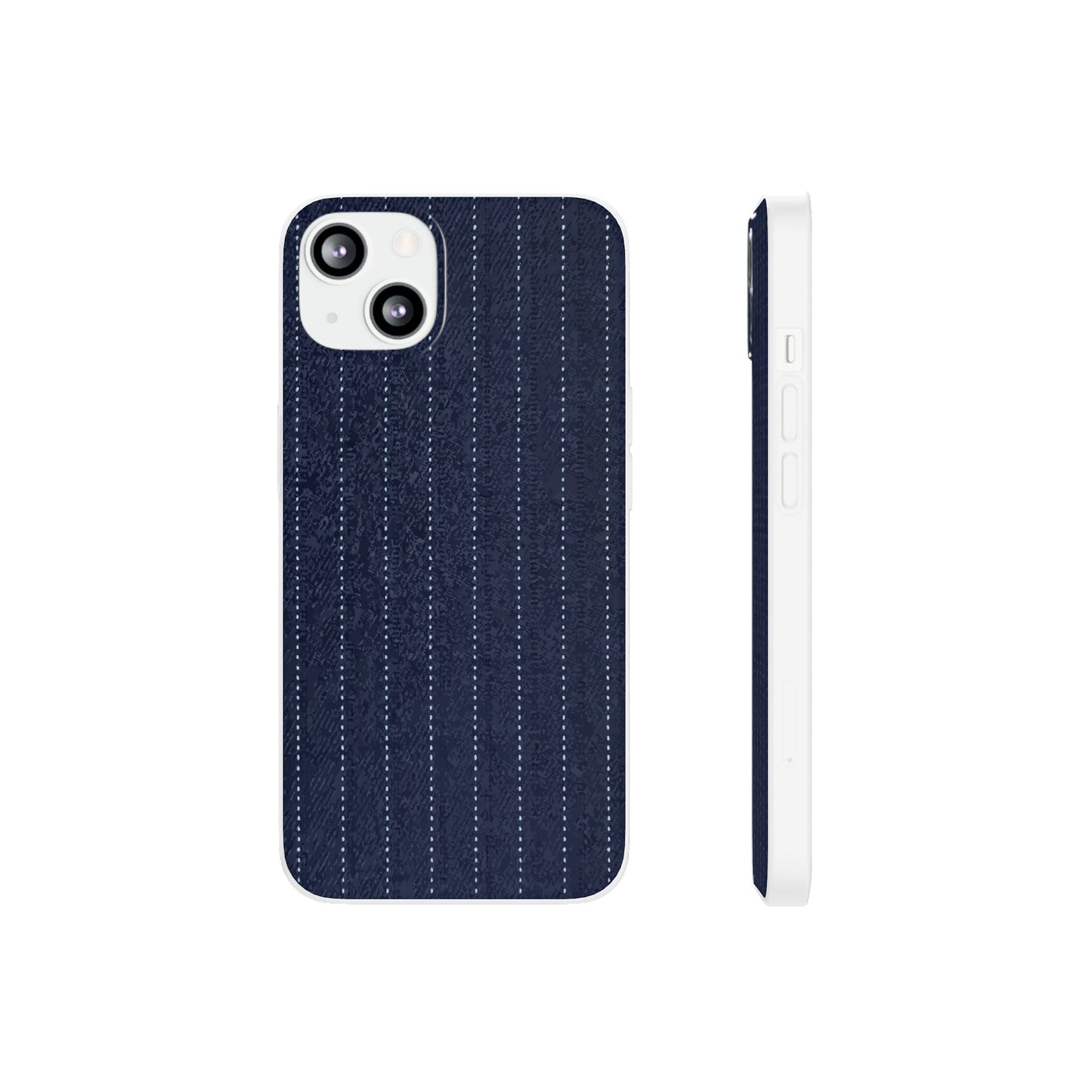 Navy Pinstripe Flexi Phone Case for Apple iPhone, Samsung Galaxy.