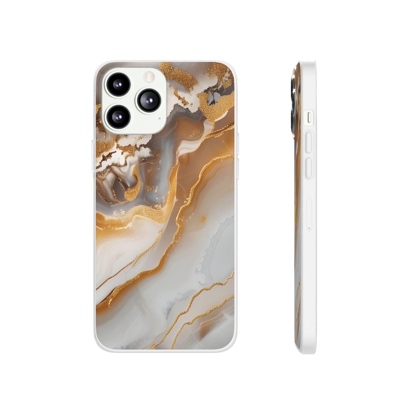 Gold Marble Flexi Phone Case for Apple iPhone and Samsung Galaxy.
