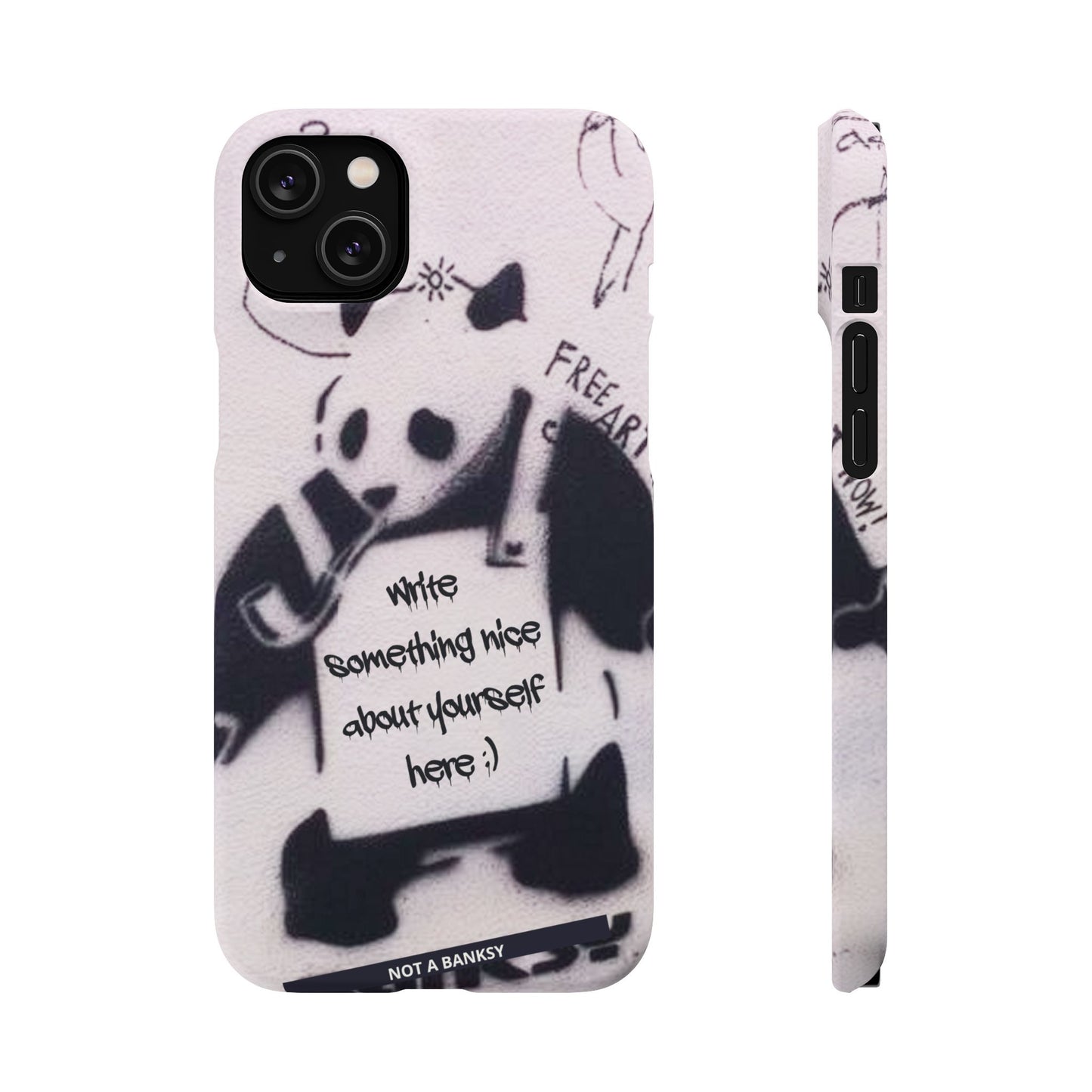 Personalised Panda Stencil Phone Case for Apple iPhone, Samsung Galaxy and Google Pixel.