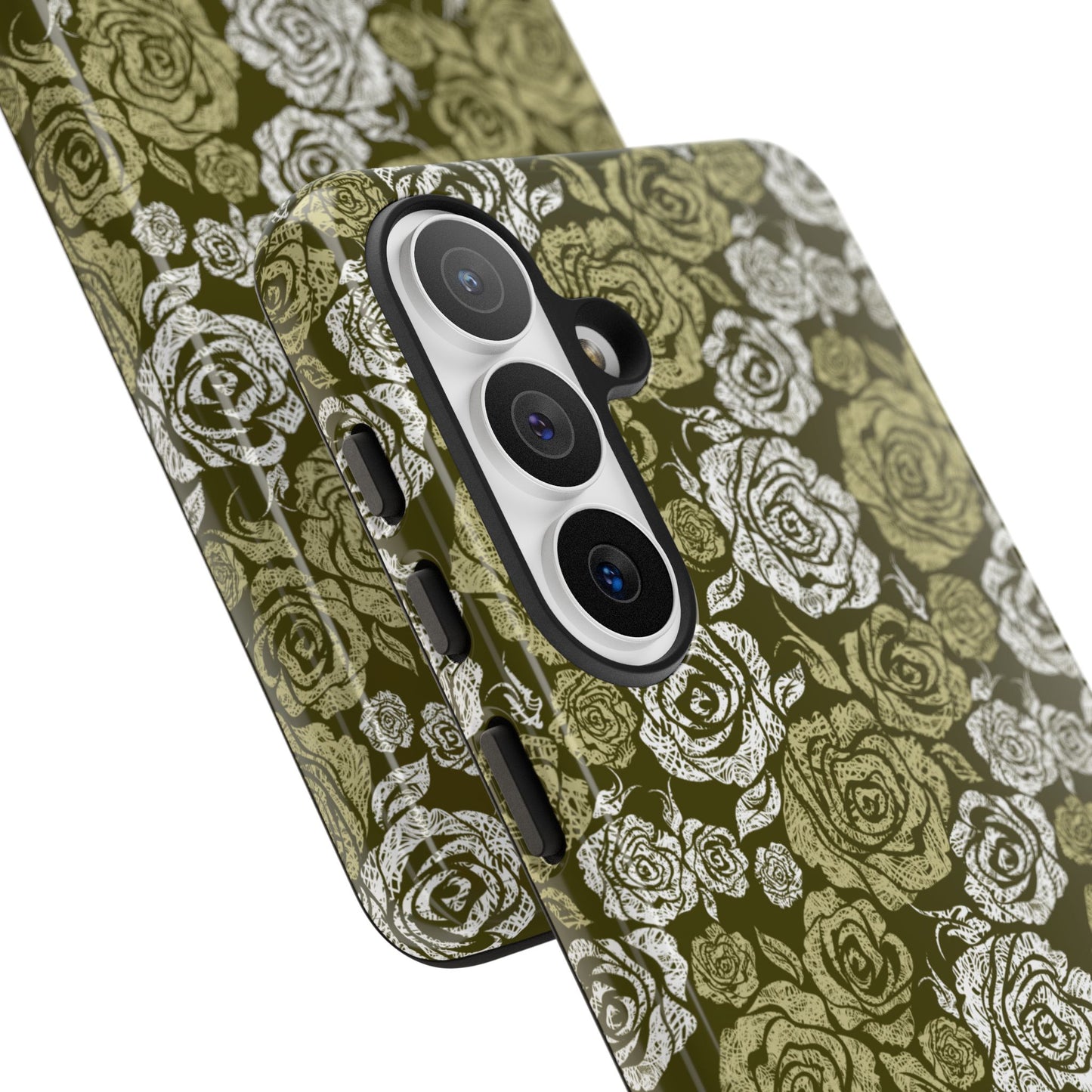 Floral Olive Rose Pattern Tough Phone Case