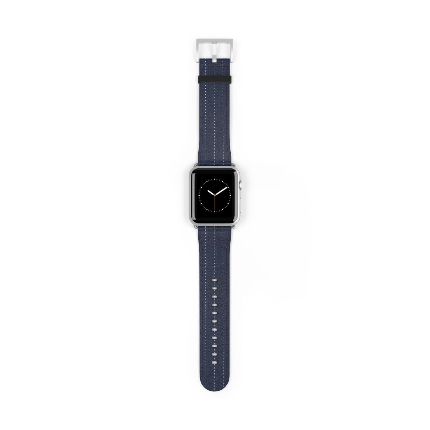 Navy Stitch Leather Watch Band — Classic Apple Watch Strap