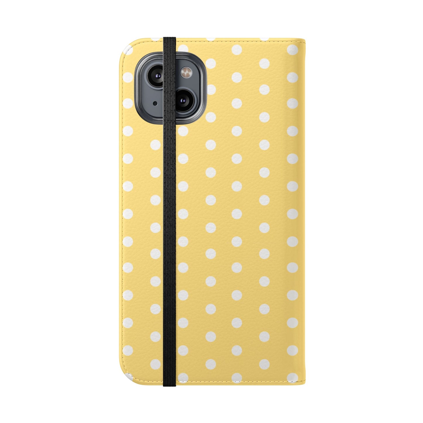 Polka Dot Flip Phone Case — Yellow Polka Dot Wallet Cover