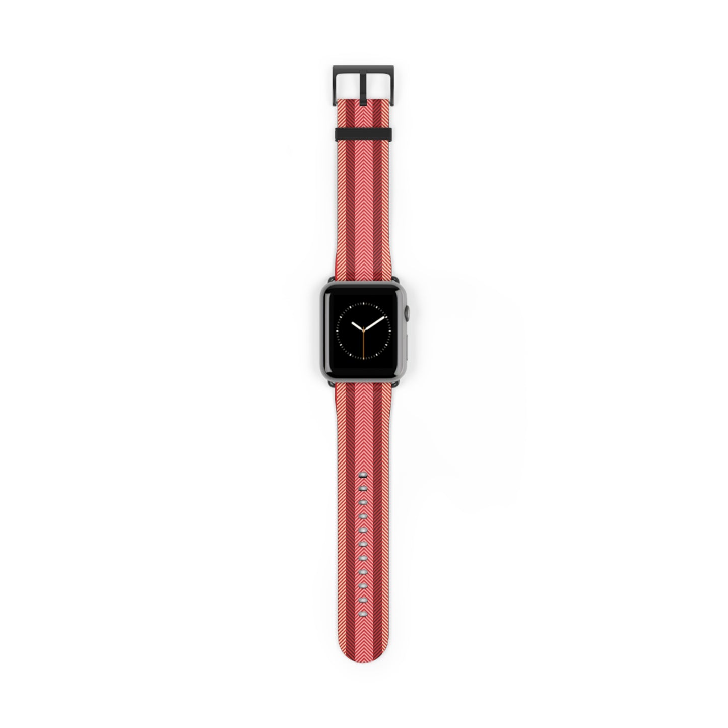 Red Striped Silicone Watch Band — Sporty Apple Watch Strap