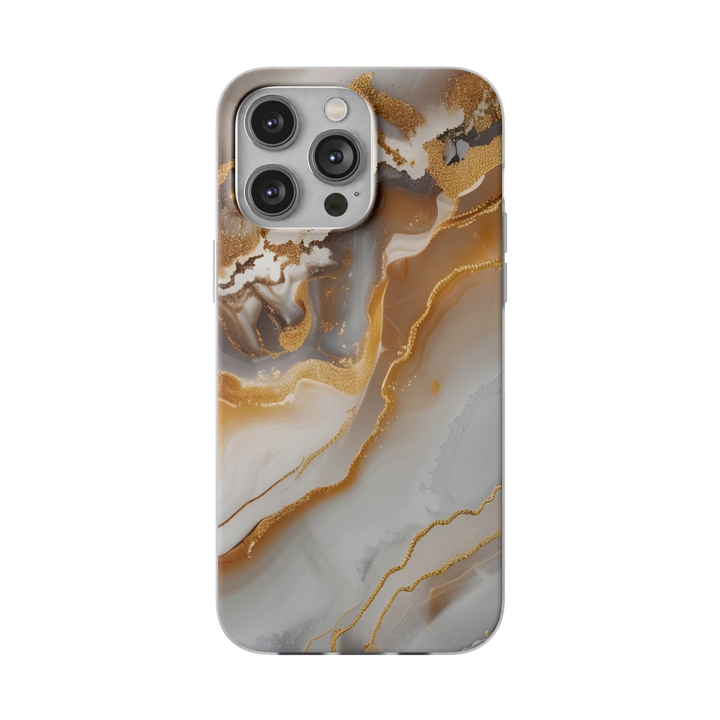 Gold Marble Flexi Phone Case for Apple iPhone and Samsung Galaxy.