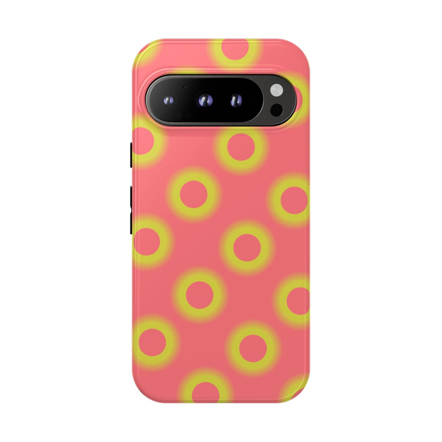 Neon Polka Dot Phone Case — Retro Pink & Lime Protective Cover