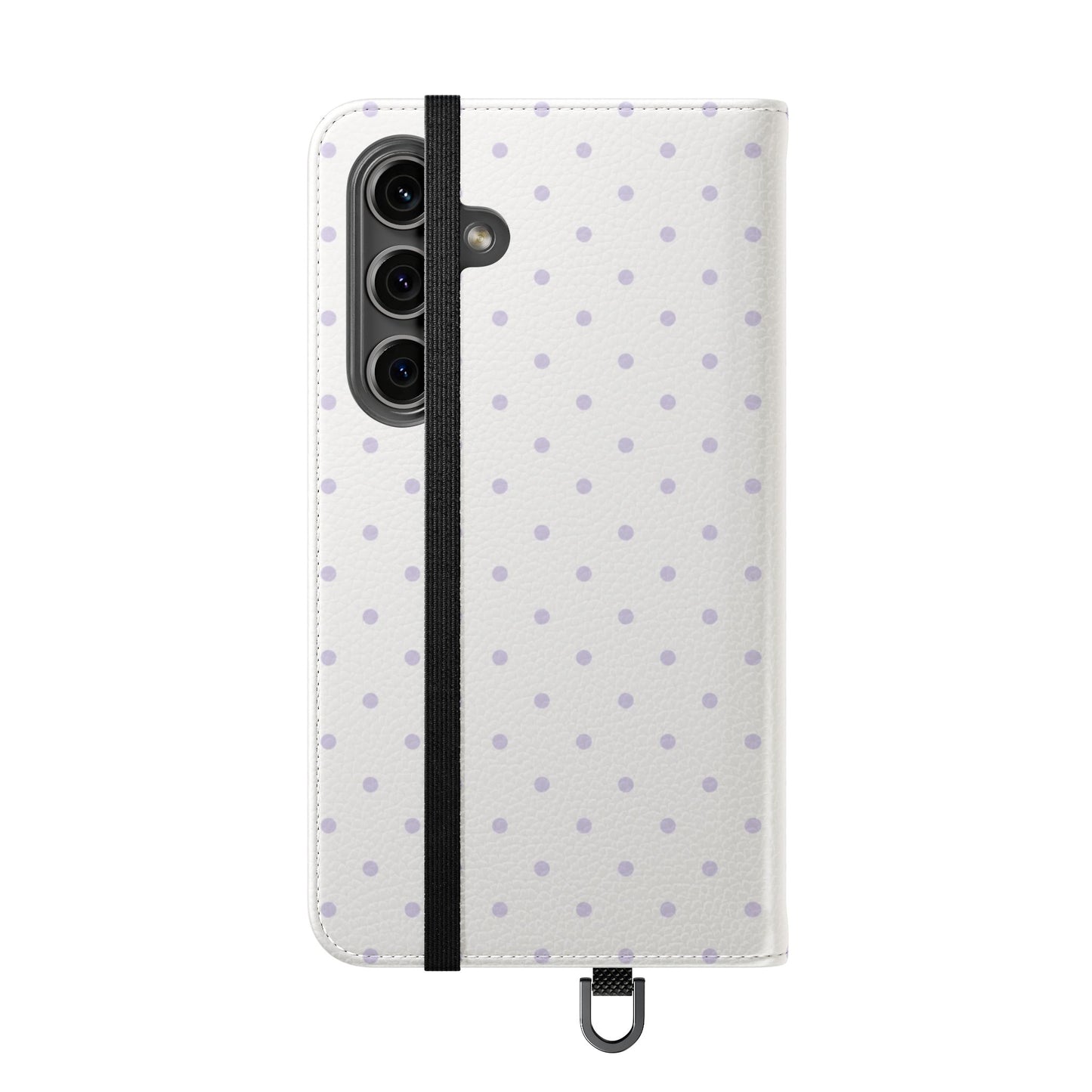 Polka Dot Flip Phone Case — White and Violet Polka Dot Wallet Cover