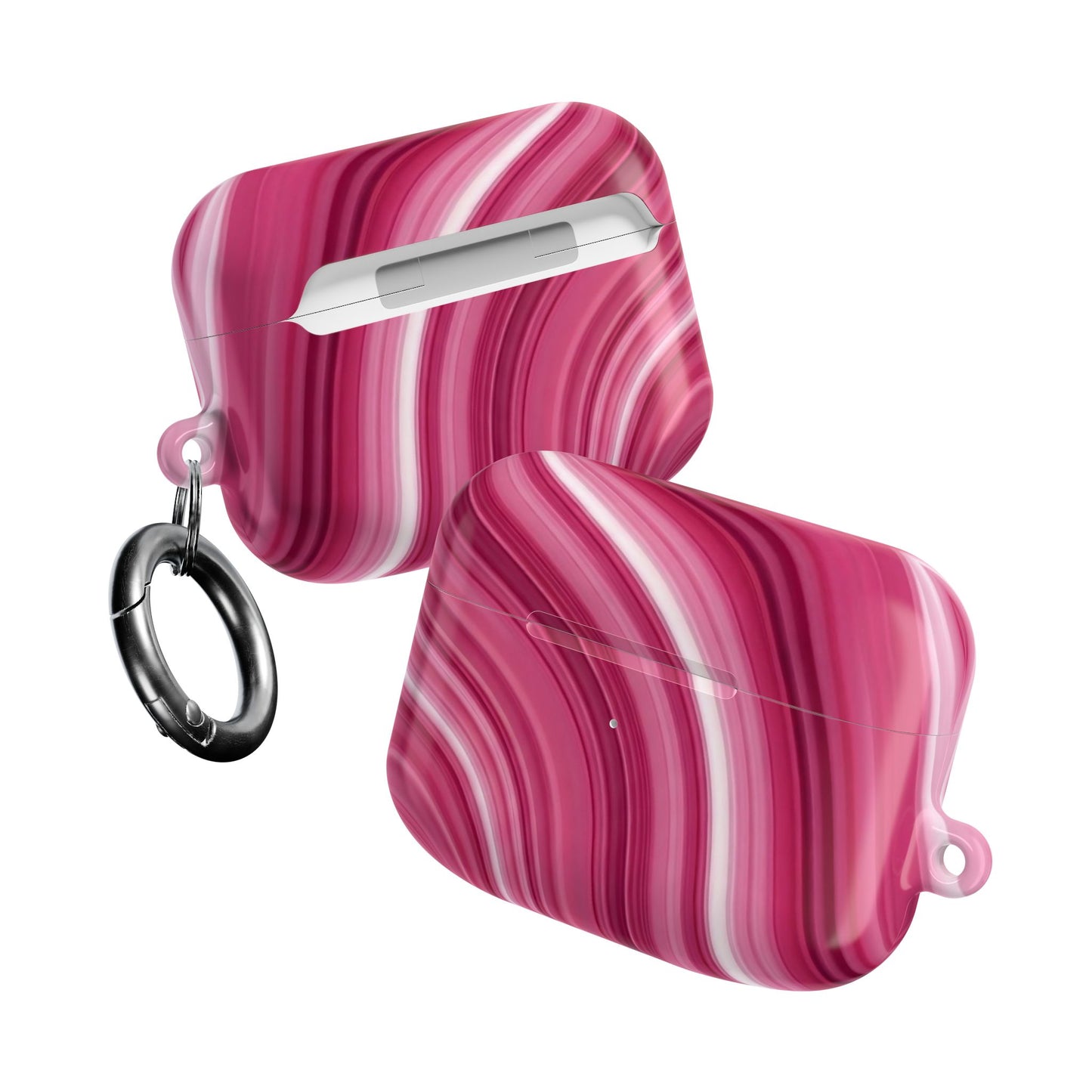 Pink Marble AirPod Case — Swirled Abstract Protective Charging Case