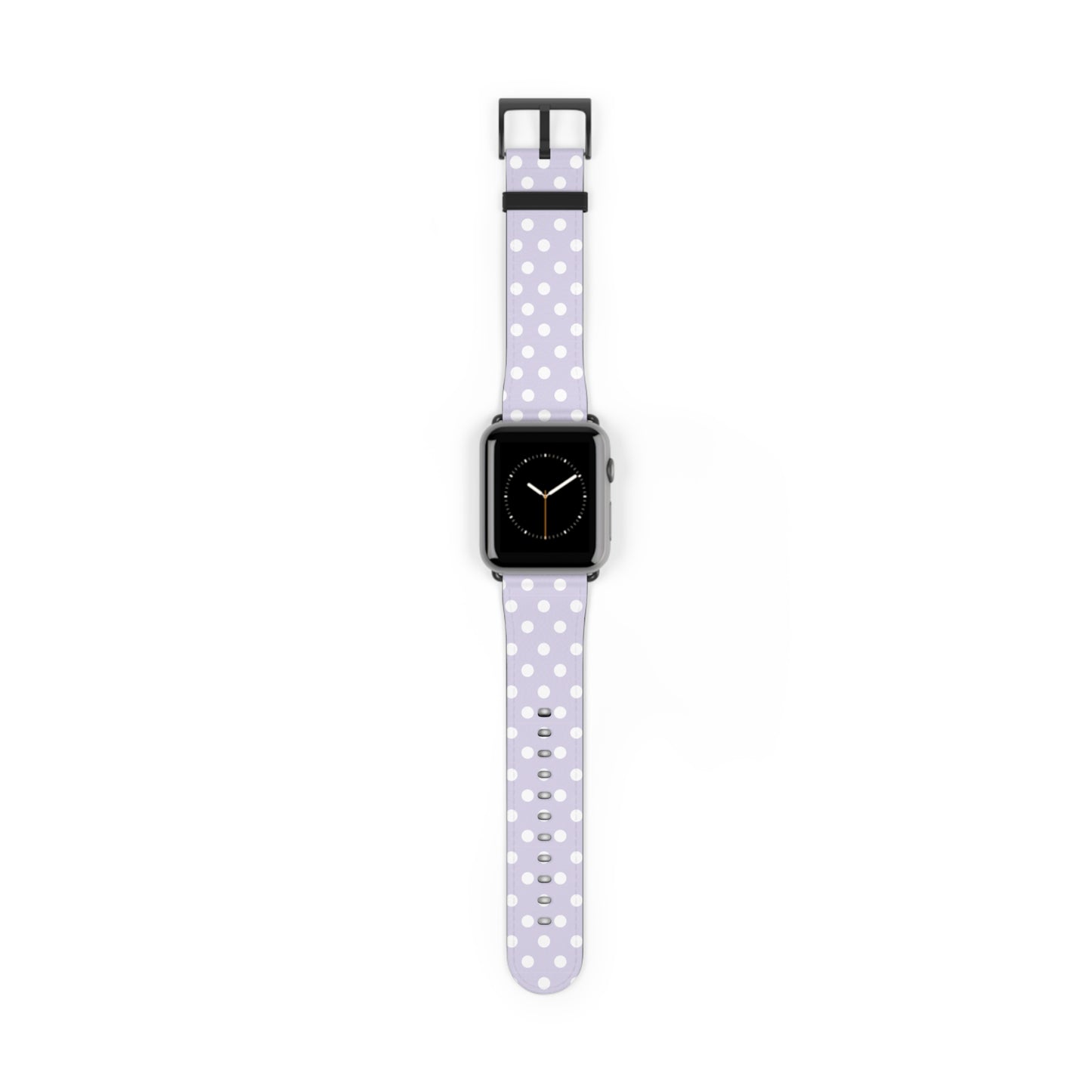 apple watch band in lavender polka dot faux leather, cute watch band for women, pastel spring accessory