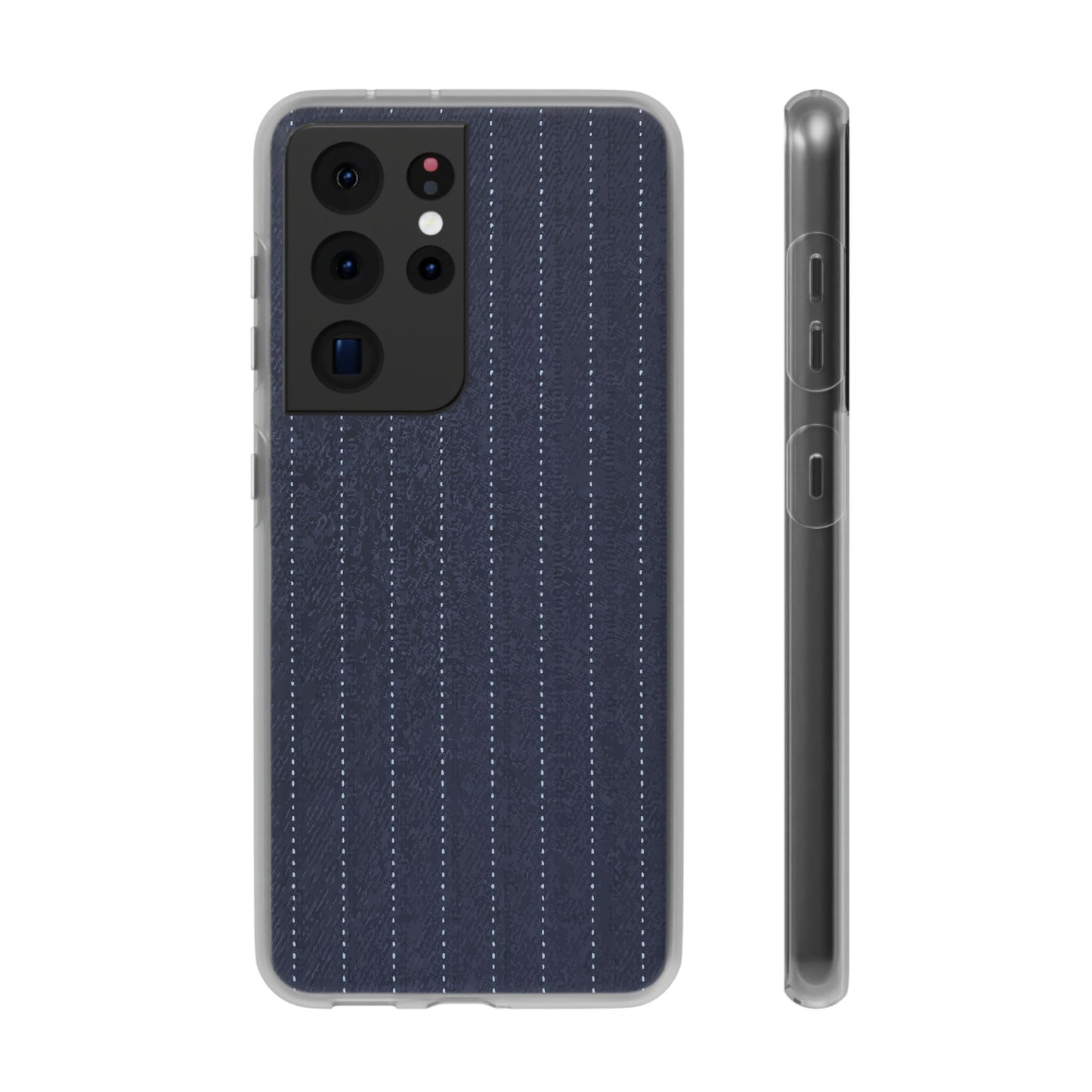 Navy Pinstripe Flexi Phone Case for Apple iPhone, Samsung Galaxy.