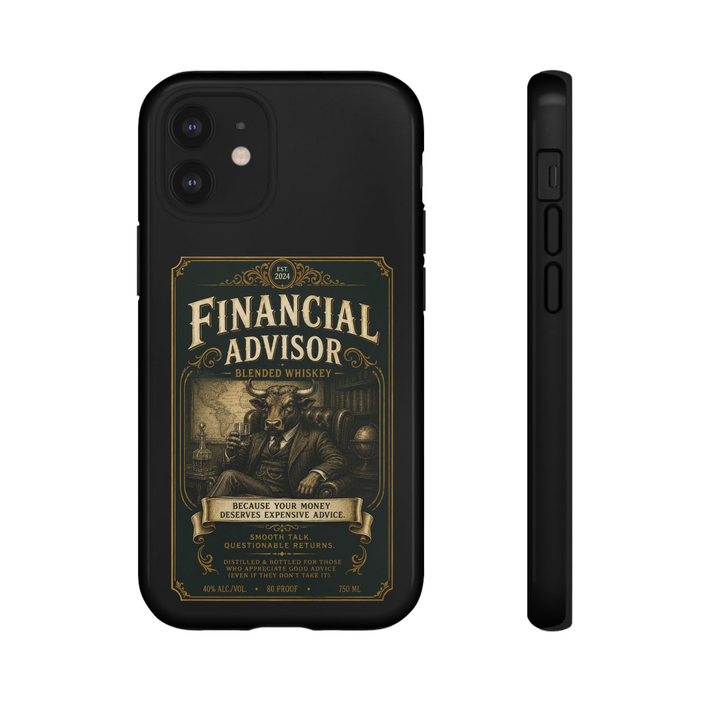 Financial Advisor Phone Case — Vintage Whiskey Label Design