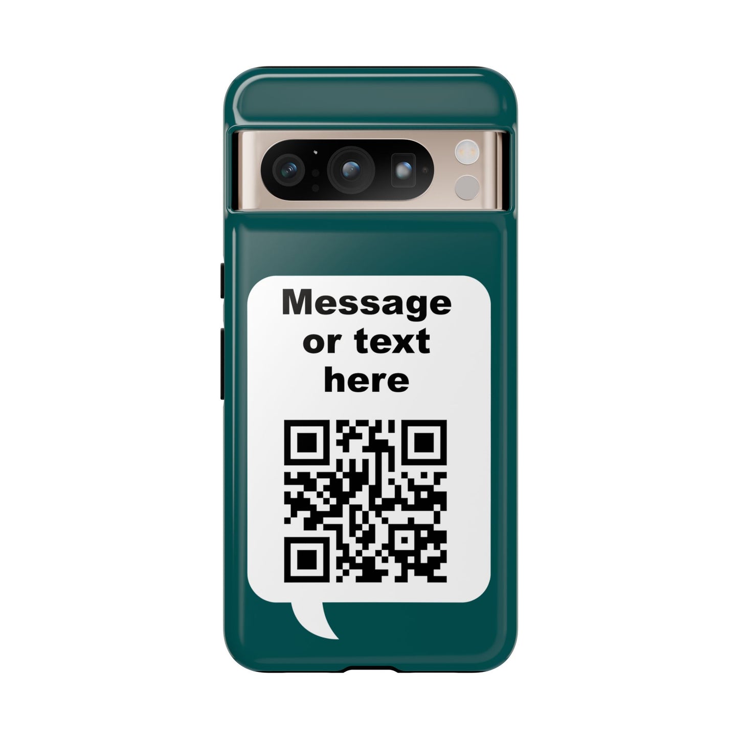 Custom QR Code Tough Phone Case — "Custom text" Contact Case