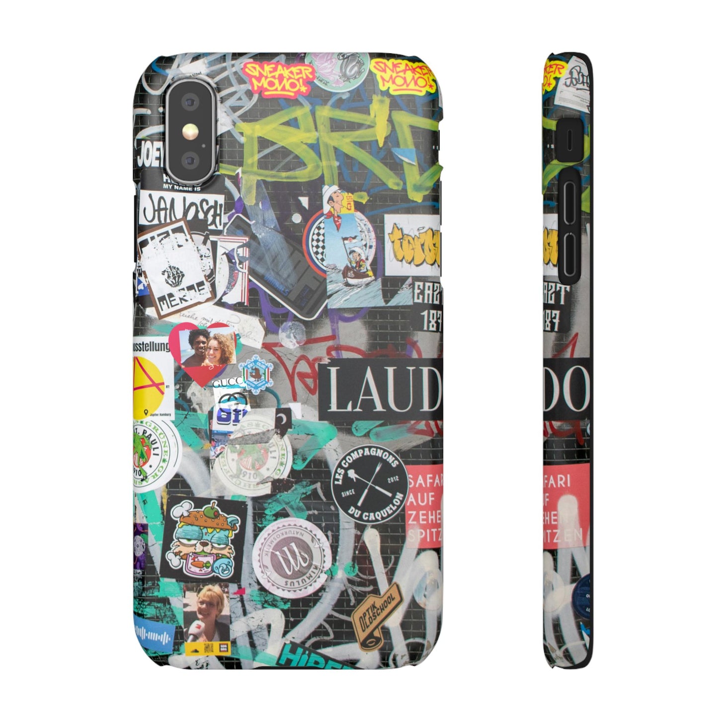 Sticker Bomb Personalised Graffiti Slim Phone Case for Apple iPhone, Samsung Galaxy and Google Pixel.