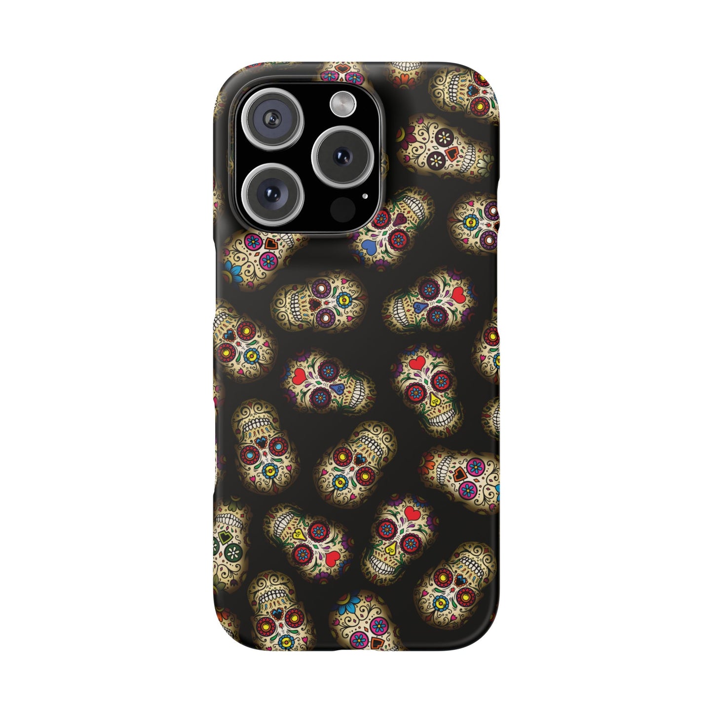 Sugar Skull — Day of the Dead Floral Slim Case for Apple iPhone, Samsung Galaxy and Google Pixel.