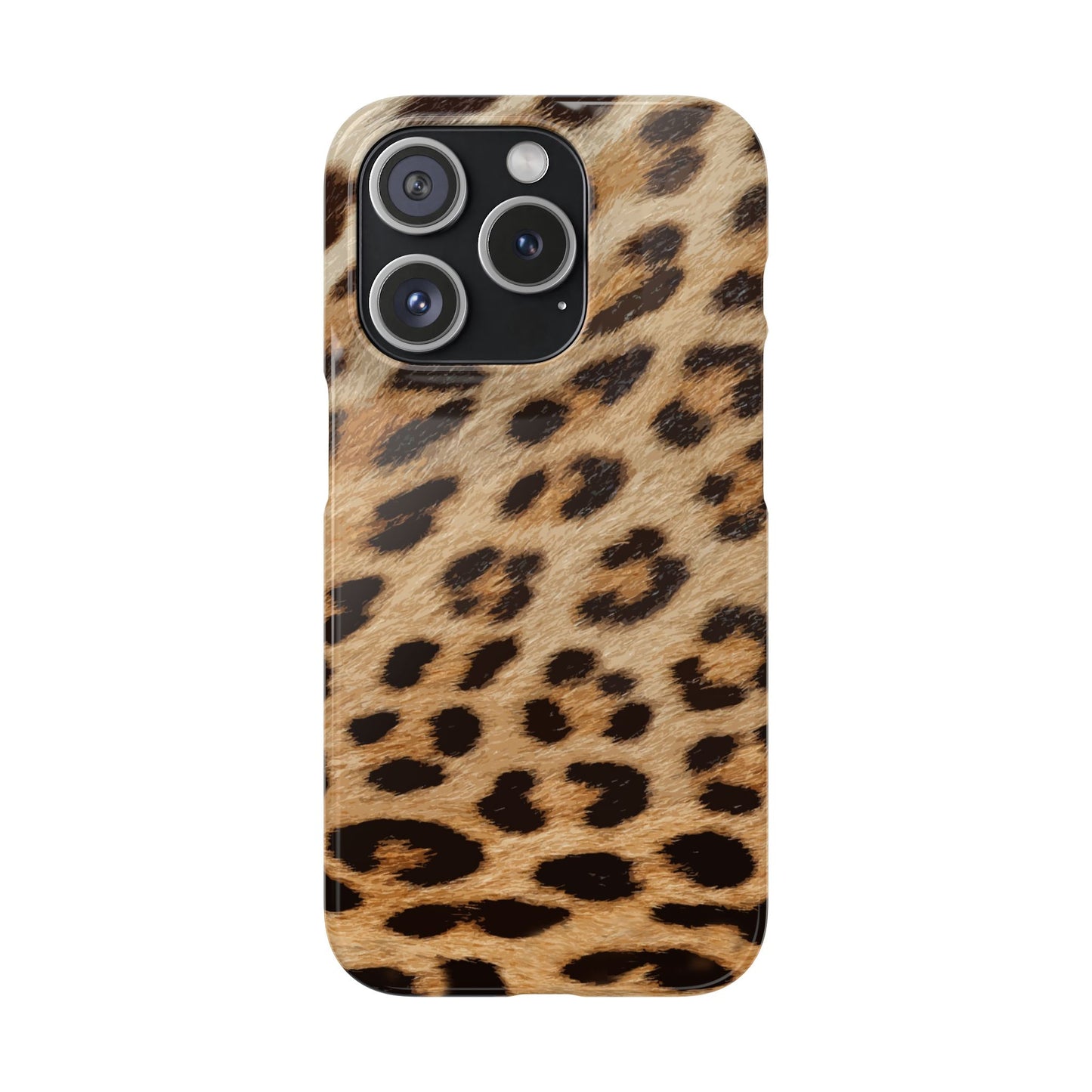 Leopard Print Slim Phone Case for Apple iPhone, Samsung Galaxy and Google Pixel.
