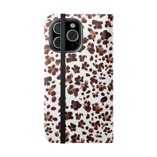 Leopard Print Flip Phone Case — Cardholder Wallet Flip Case