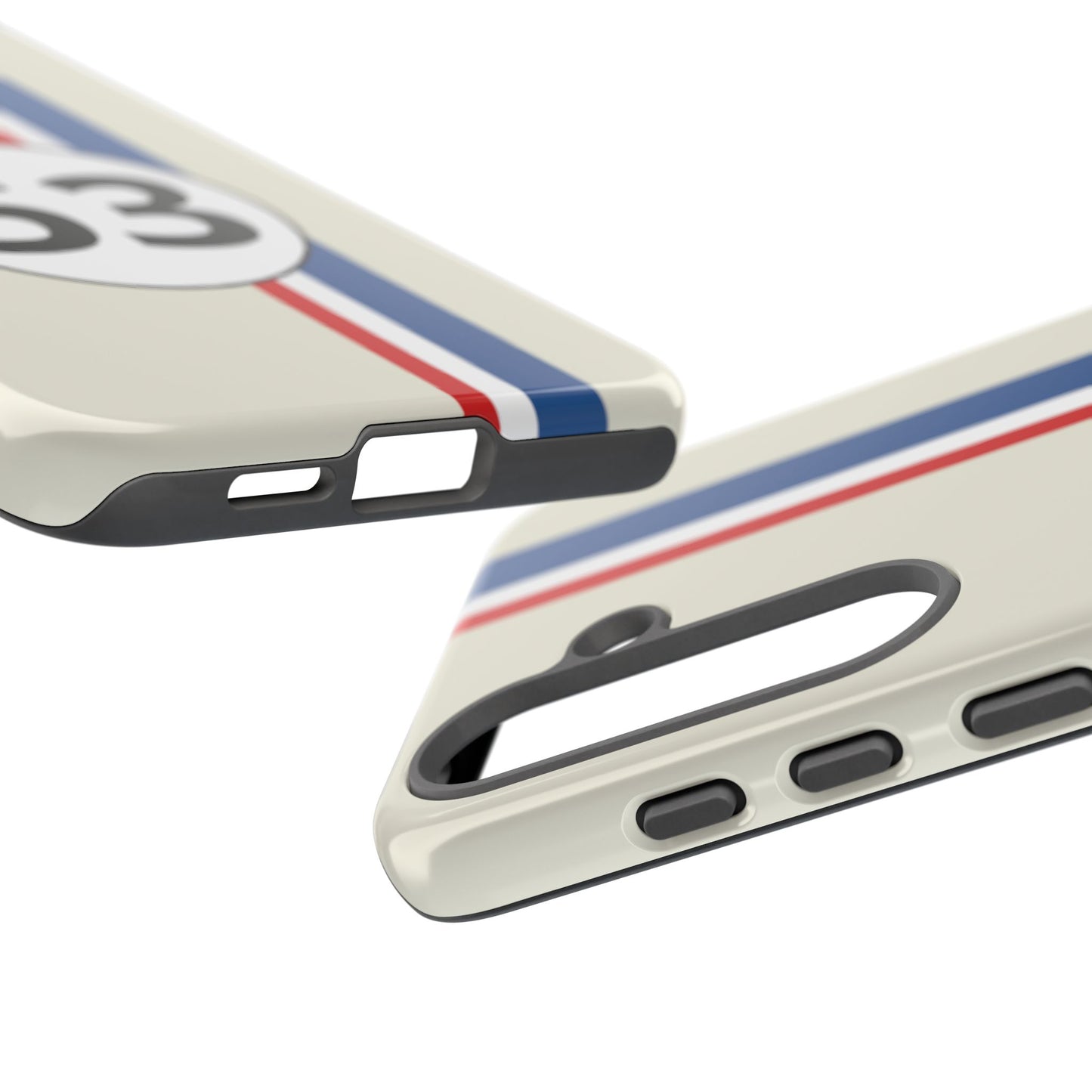 Racing Stripe Personalised Number Tough Phone Case for Apple iPhone, Samsung Galaxy and Google Pixel.