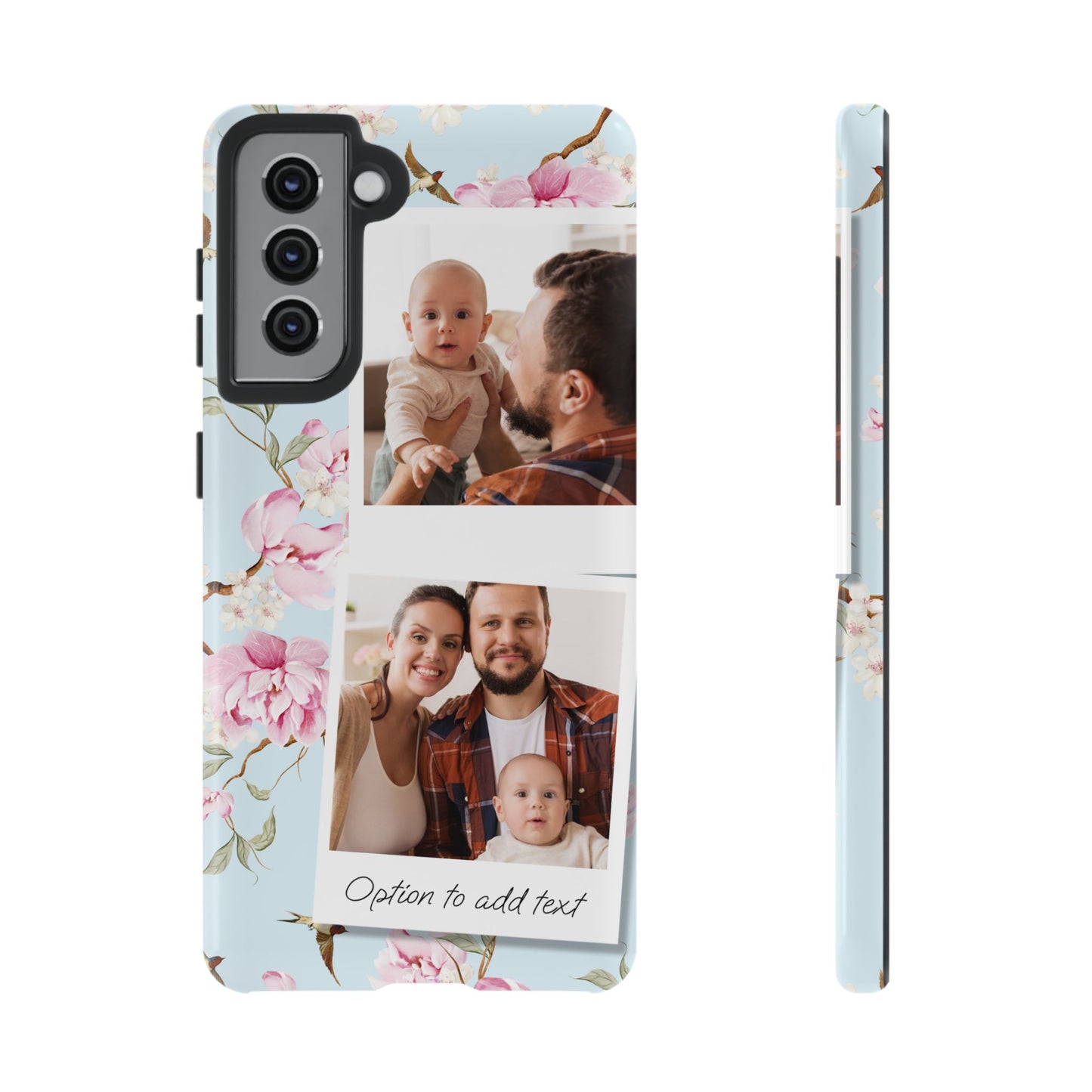 Two image Personalised Floral Photo Collage Tough Case — Personalised Family Phone Case