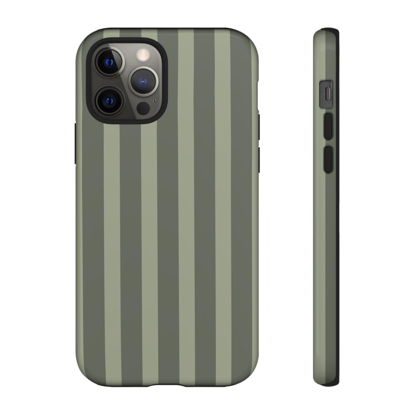 Olive Striped Tough Phone Case — Durable Military-Inspired Protective Cover