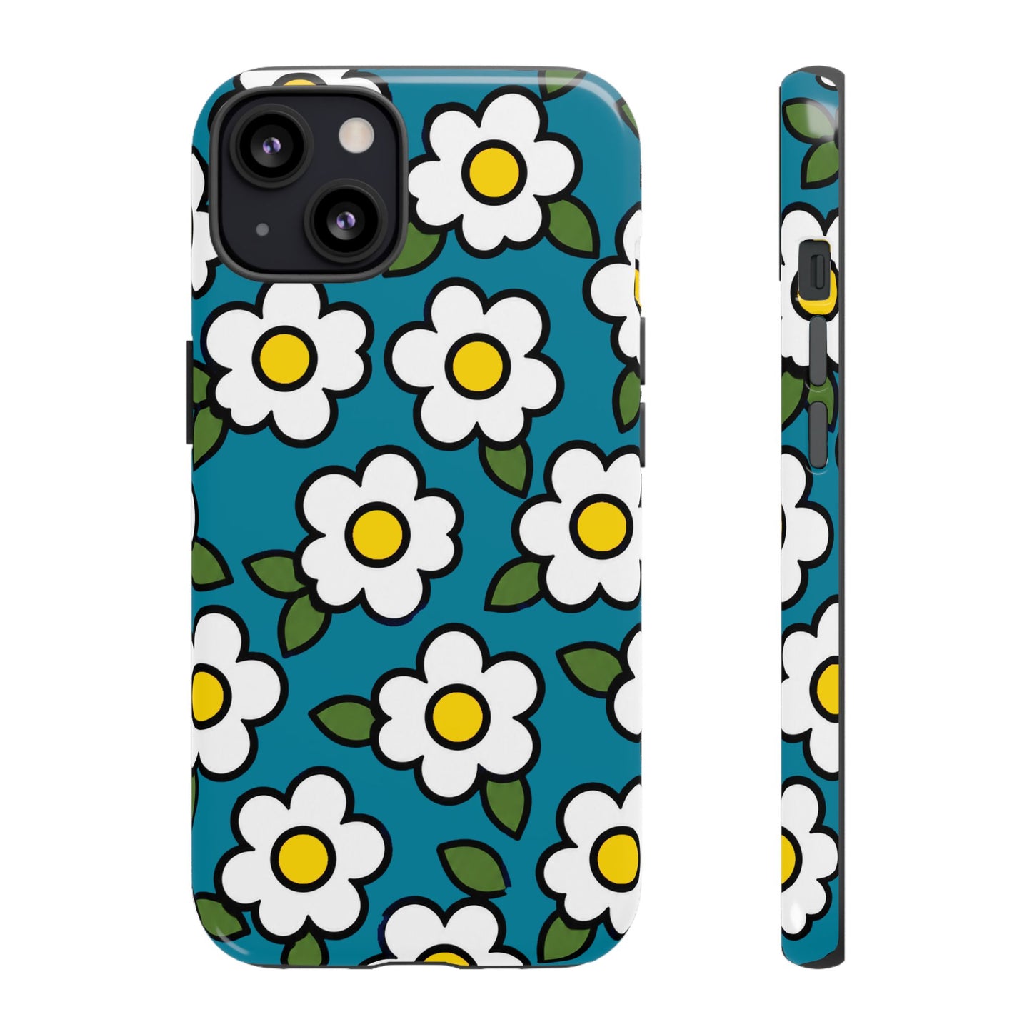 Blue Daisy Tough Phone Case — Floral Protective iPhone Cover