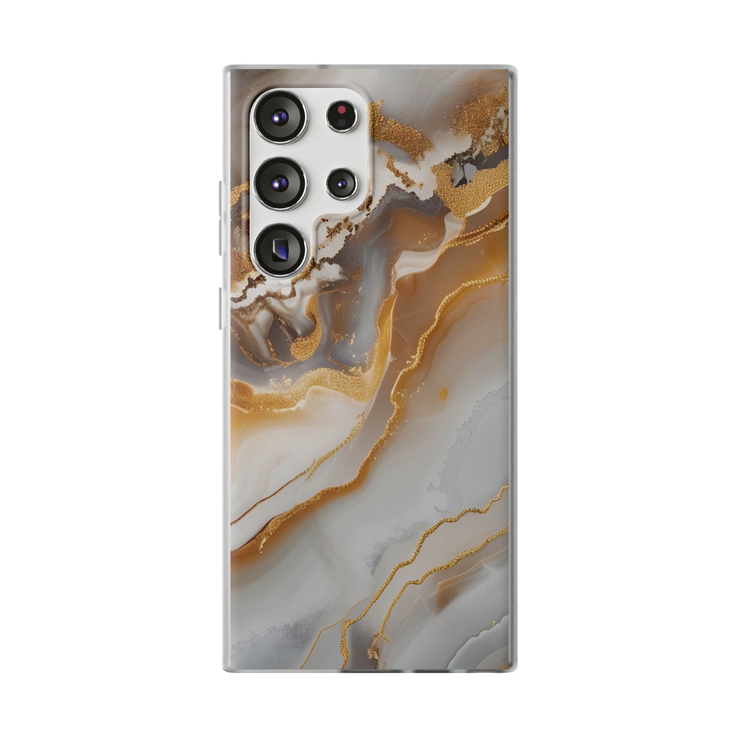 Gold Marble Flexi Phone Case for Apple iPhone and Samsung Galaxy.