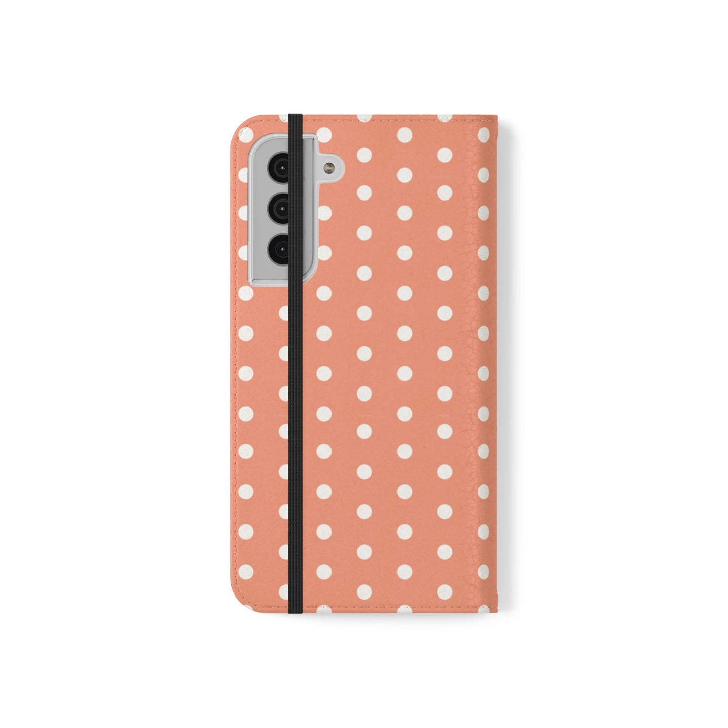 Polka Dot Flip Phone Case — Salmon Polka Dot Wallet Cover