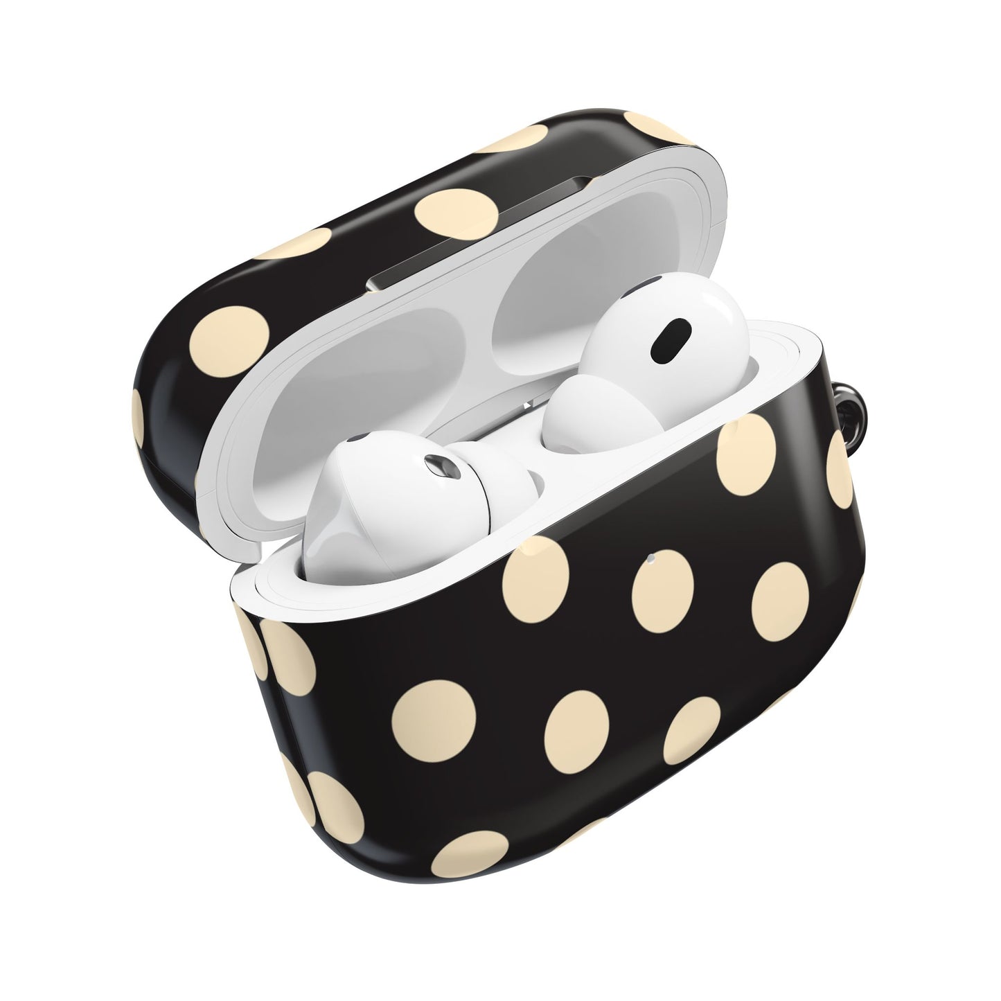 Polka Dot AirPod Case – Retro Black & Cream Protective Cover