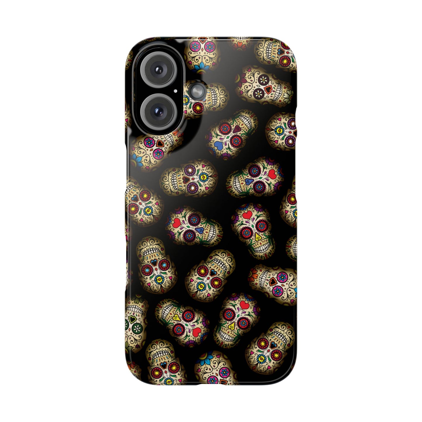 Sugar Skull — Day of the Dead Floral Slim Case for Apple iPhone, Samsung Galaxy and Google Pixel.