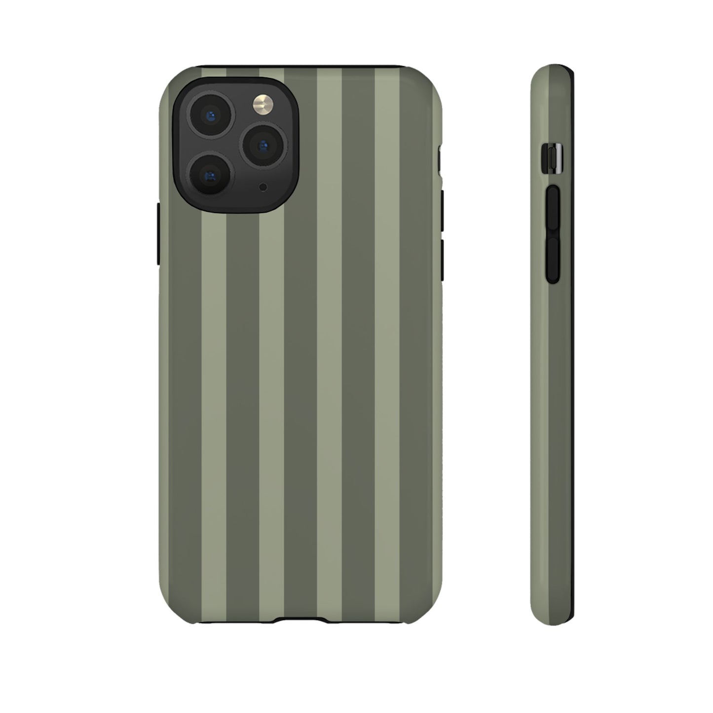 Olive Striped Tough Phone Case — Durable Military-Inspired Protective Cover