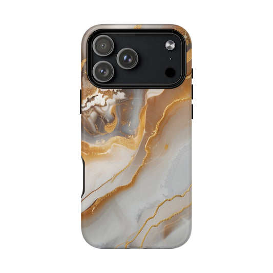 Marble and Gold Magnetic Phone Case — Marble and Gold Tough Protective MagSafe Case