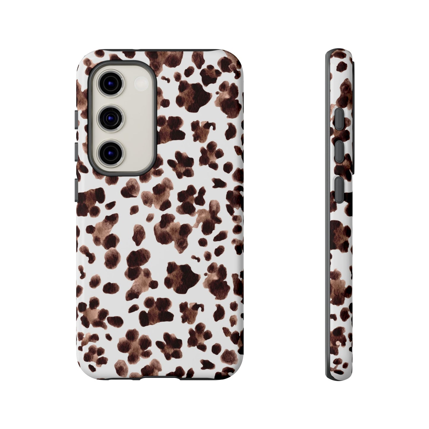 Brown Cowhide Print Phone Case — Tough Protective iPhone Cover