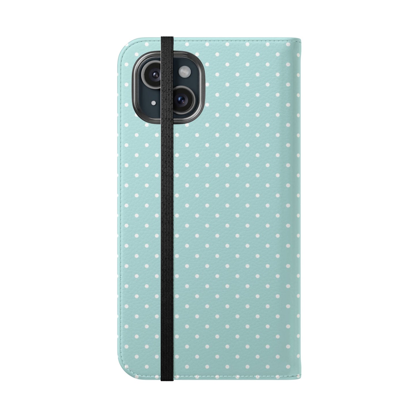 Polka Dot Flip Phone Case — Pastel Blue Polka Dot Wallet Cover