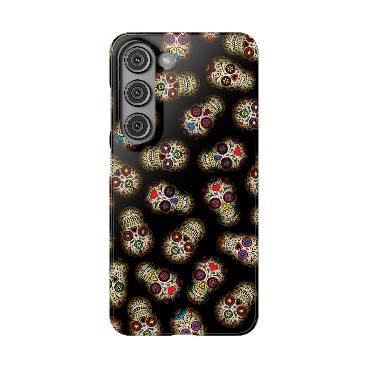 Sugar Skull — Day of the Dead Floral Slim Case for Apple iPhone, Samsung Galaxy and Google Pixel.