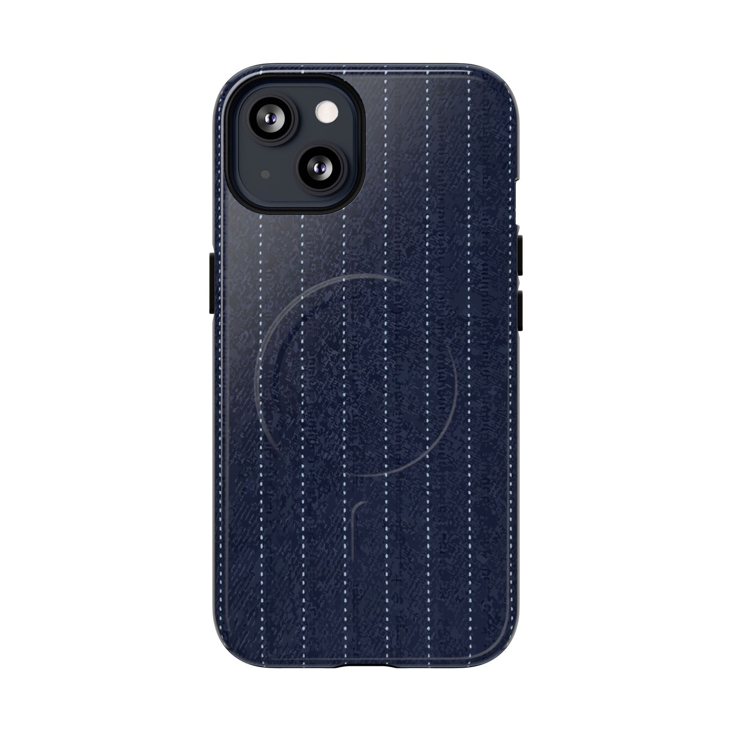 MagSafe Tough Phone Case — Navy Pinstripe Magnetic Protective Cover