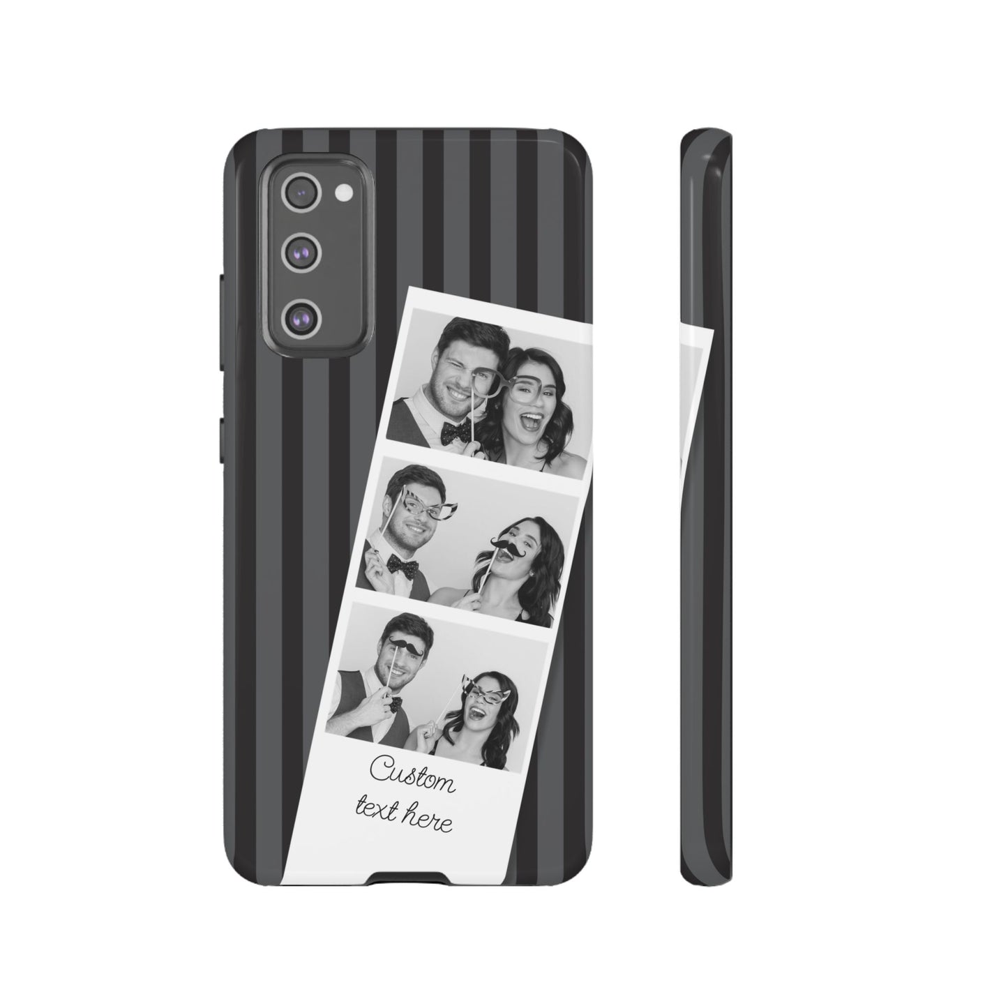 Customisable Three Image Retro Photobooth Design Tough Case for Apple iPhone, Samsung Galaxy and Google Pixel.