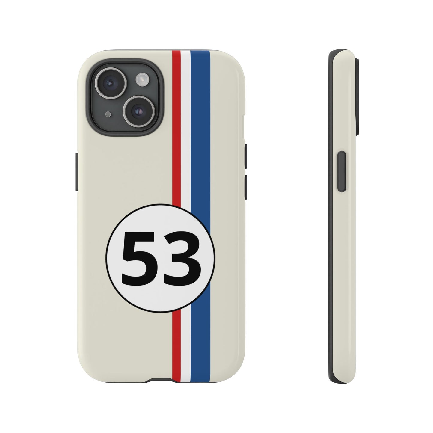 Racing Stripe Personalised Number Tough Phone Case for Apple iPhone, Samsung Galaxy and Google Pixel.