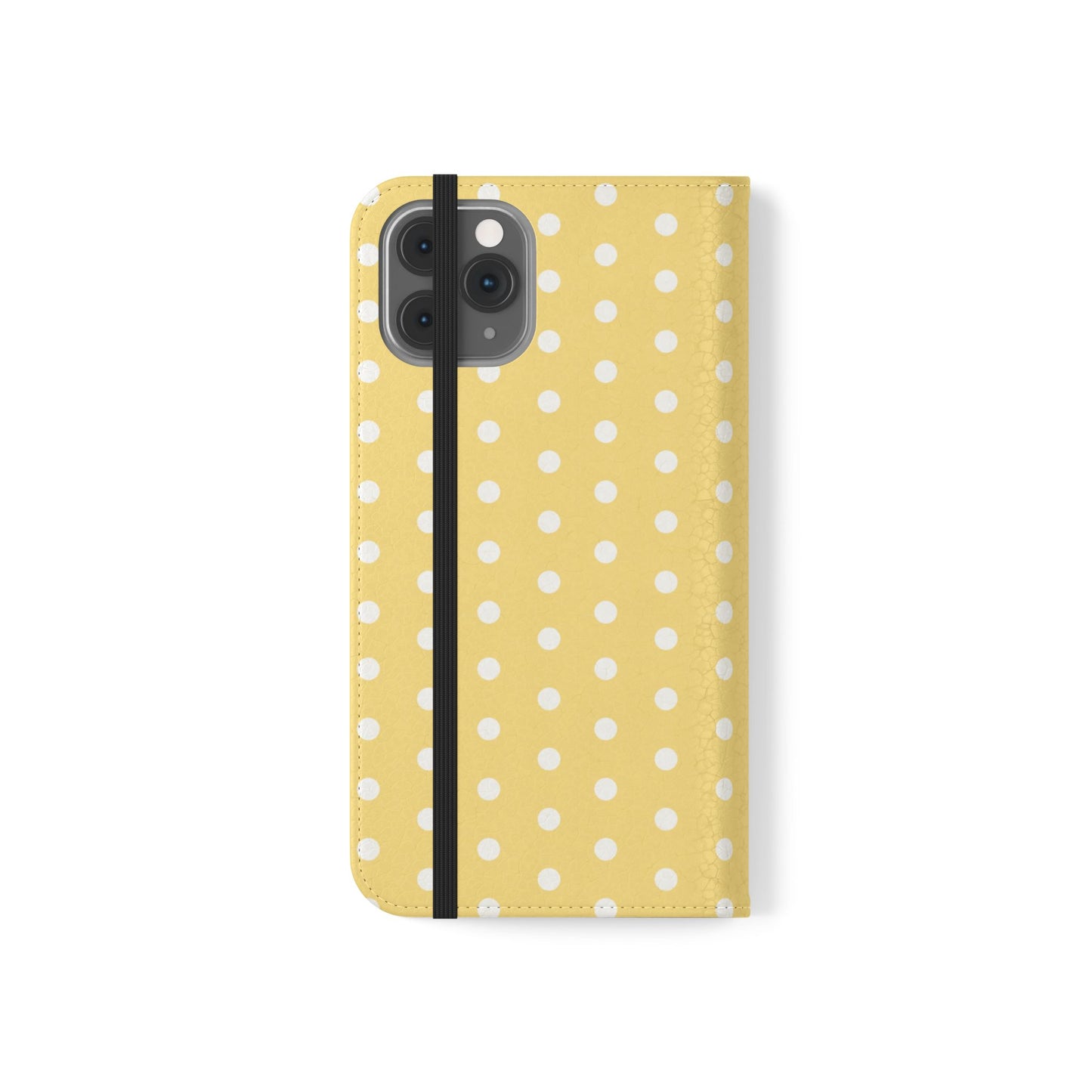Polka Dot Flip Phone Case — Yellow Polka Dot Wallet Cover