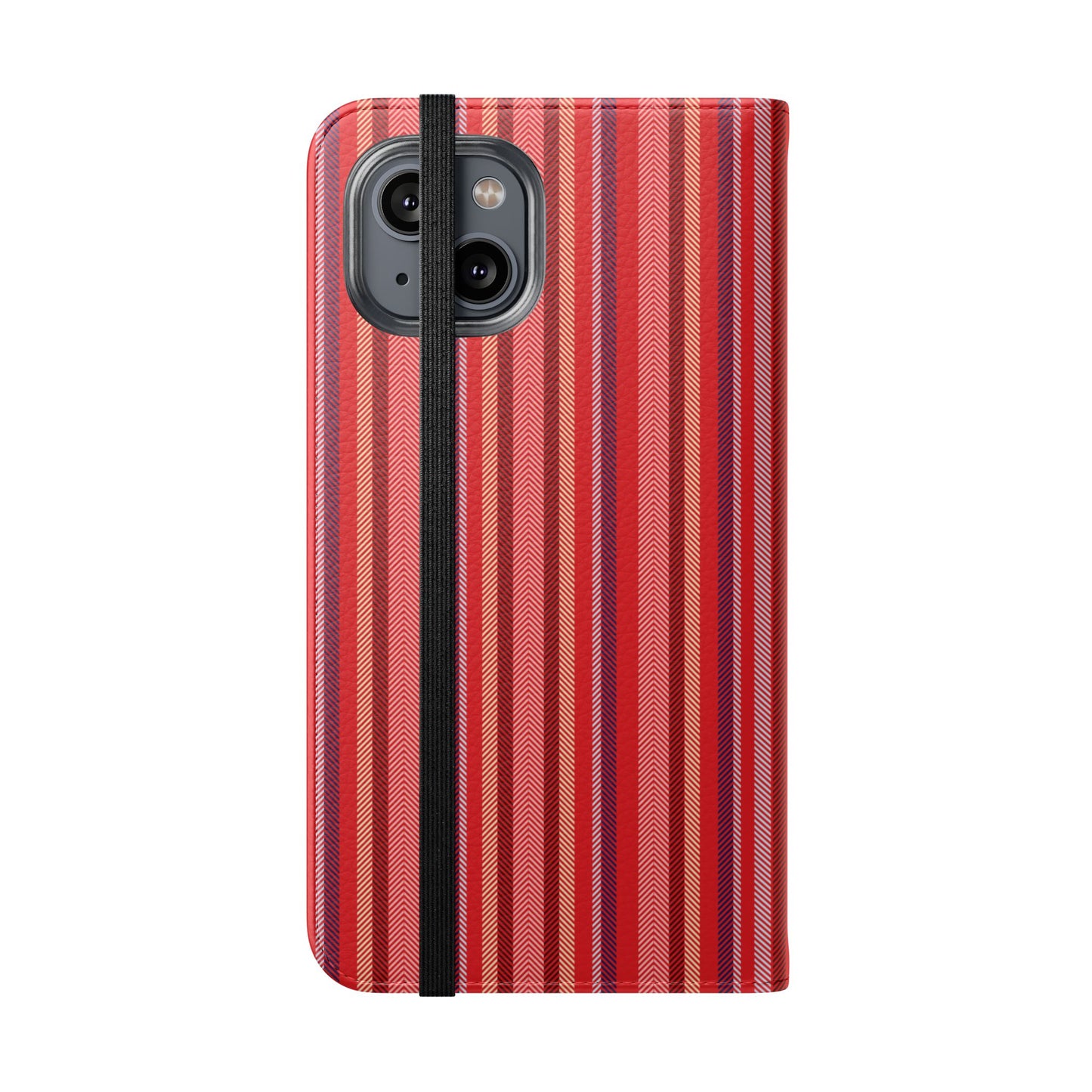 Red Stripe Flip Phone Case – Protective Wallet Folio with Card Slots