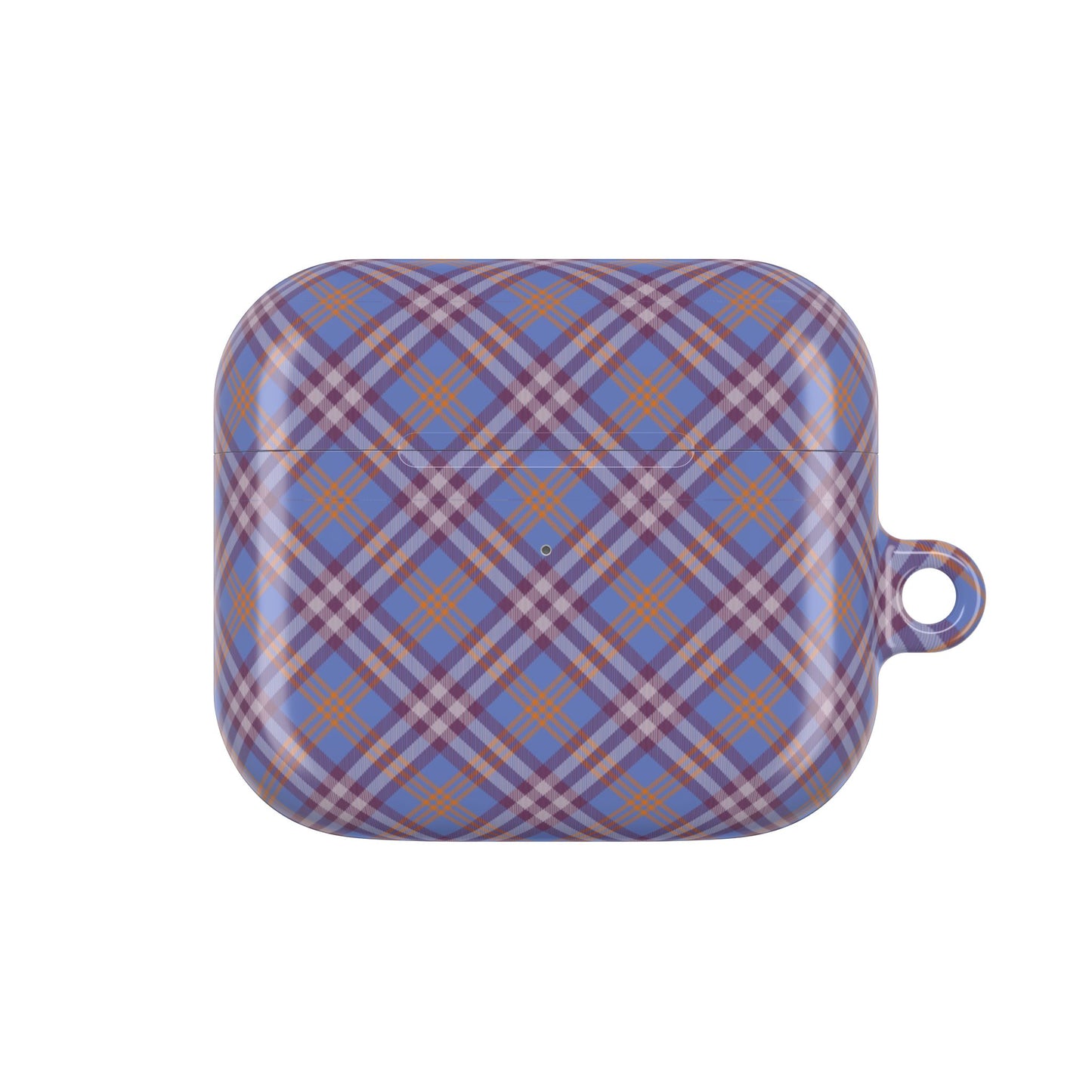 Orange and Violet Tartan AirPod Case — Classic Orange and Violet Plaid Protective Cover
