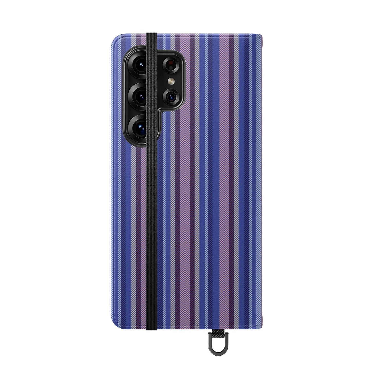 Striped Blue Flip Phone Case — Wallet Folio Phone Cover