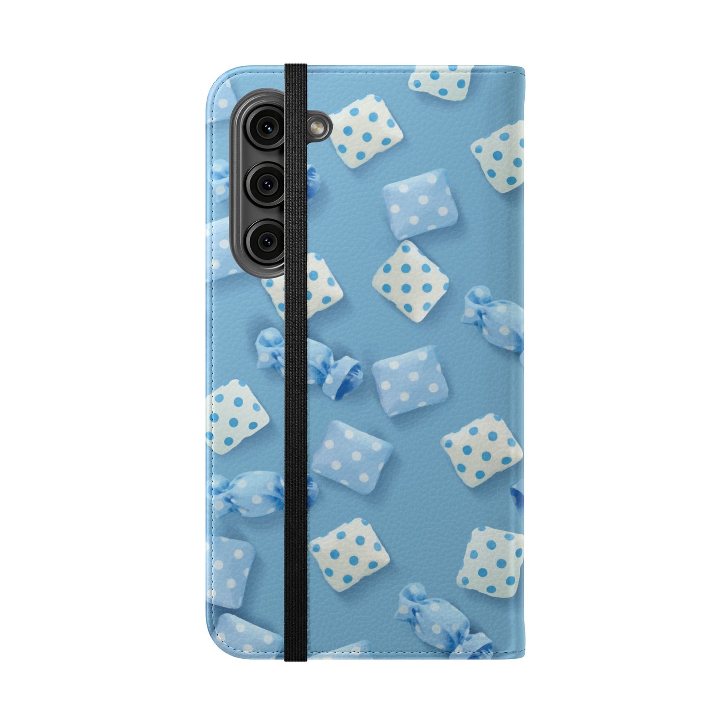 Pastel Blue Fabric Candy Flip Phone Case — Candy Wallet Cover