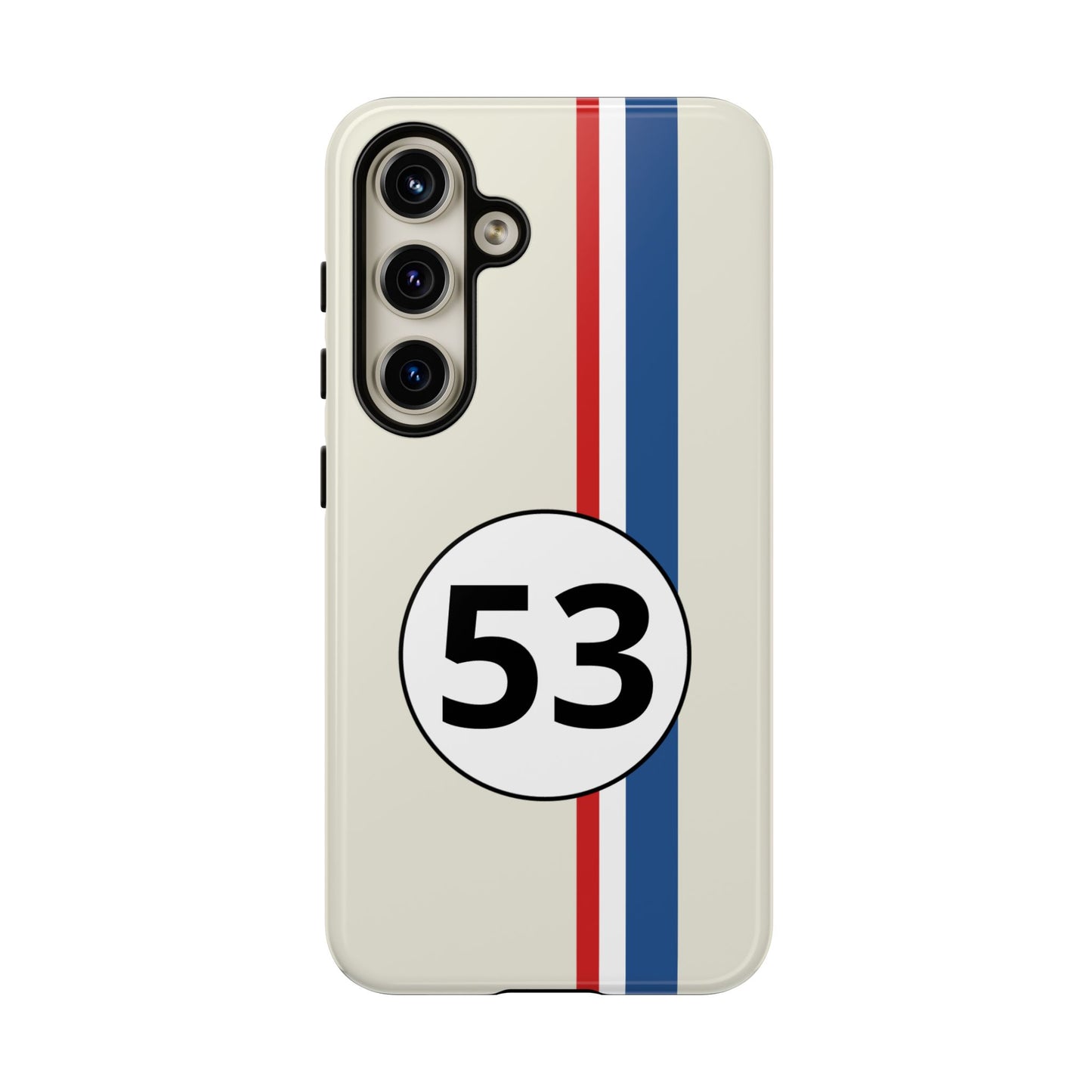 Racing Stripe Personalised Number Tough Phone Case for Apple iPhone, Samsung Galaxy and Google Pixel.