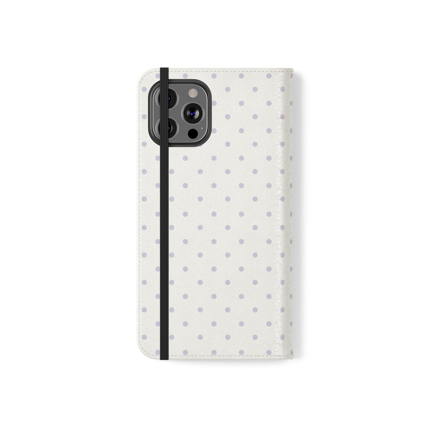 Polka Dot Flip Phone Case — White and Violet Polka Dot Wallet Cover