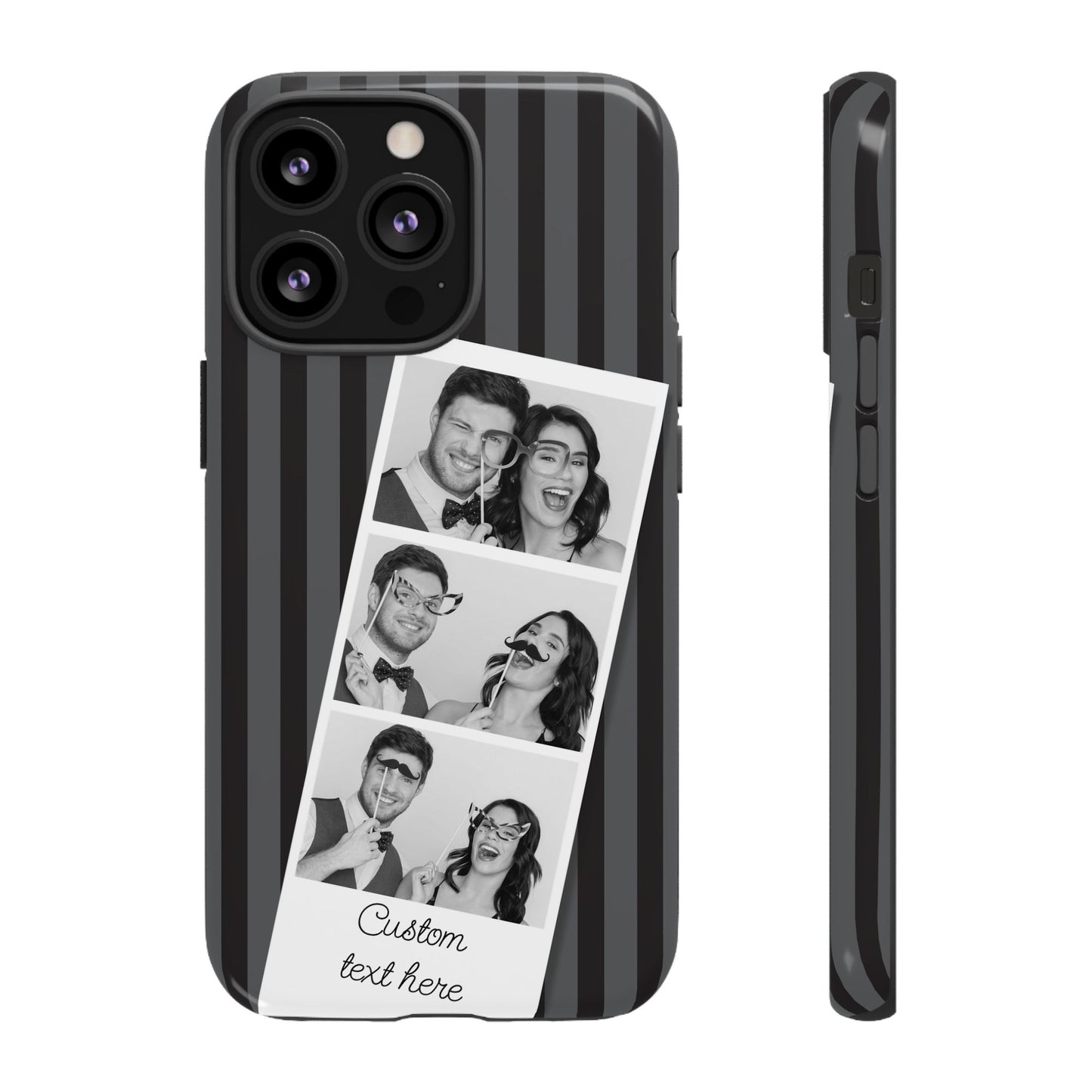 Customisable Three Image Retro Photobooth Design Tough Case for Apple iPhone, Samsung Galaxy and Google Pixel.