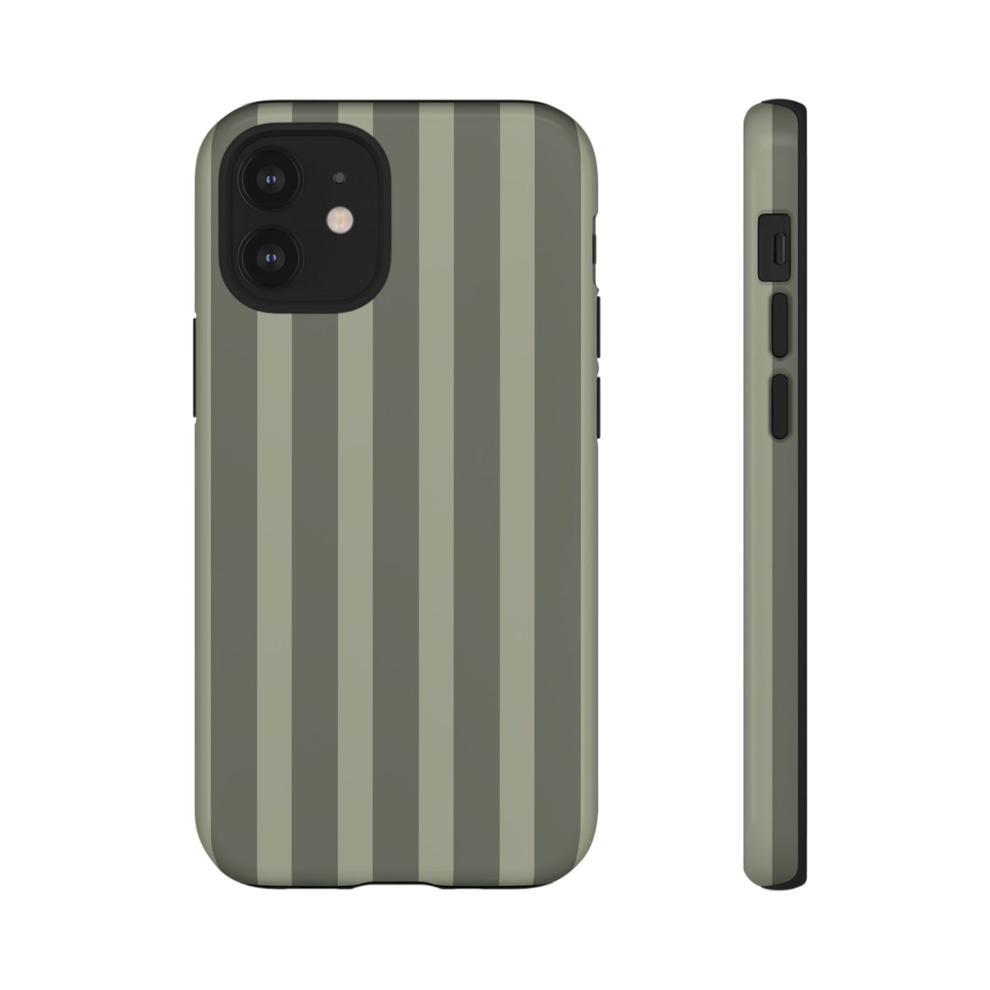 Olive Striped Tough Phone Case — Durable Military-Inspired Protective Cover