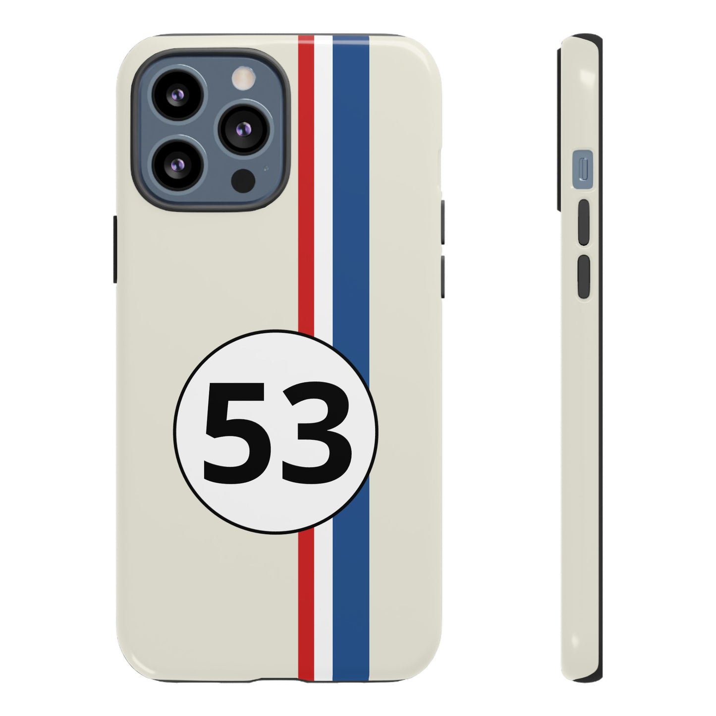 Racing Stripe Personalised Number Tough Phone Case for Apple iPhone, Samsung Galaxy and Google Pixel.